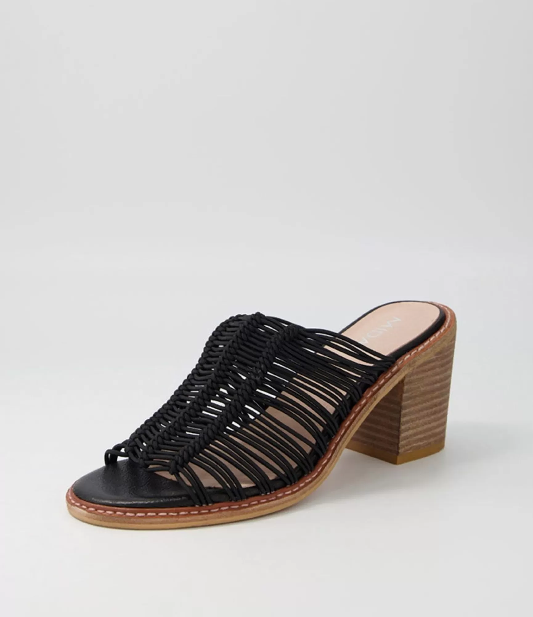 Best Midas Shoes Grazi Black Elastic Sandals Nh