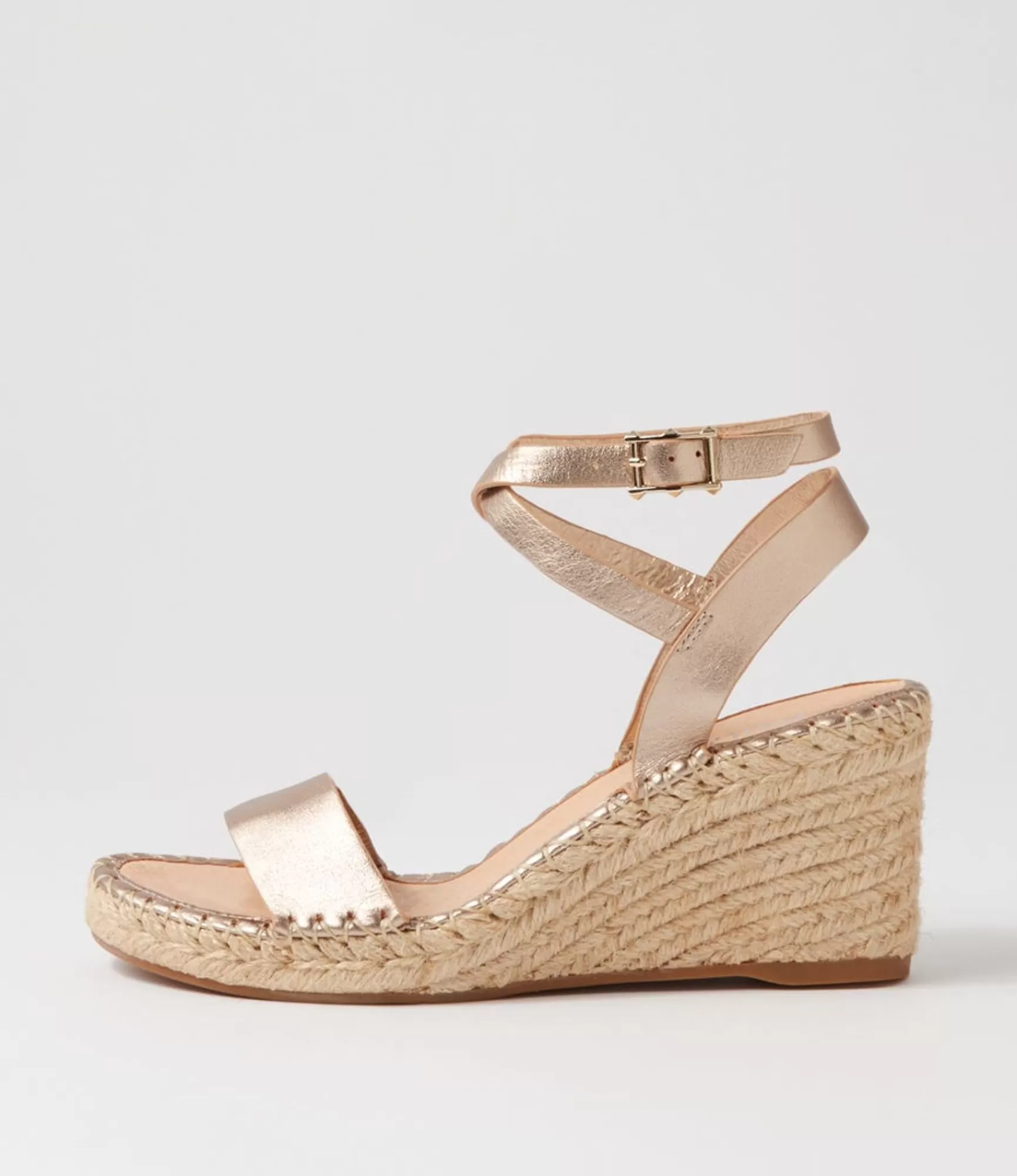 Fashion Midas Shoes Guenie Champagne Leather Espadrilles