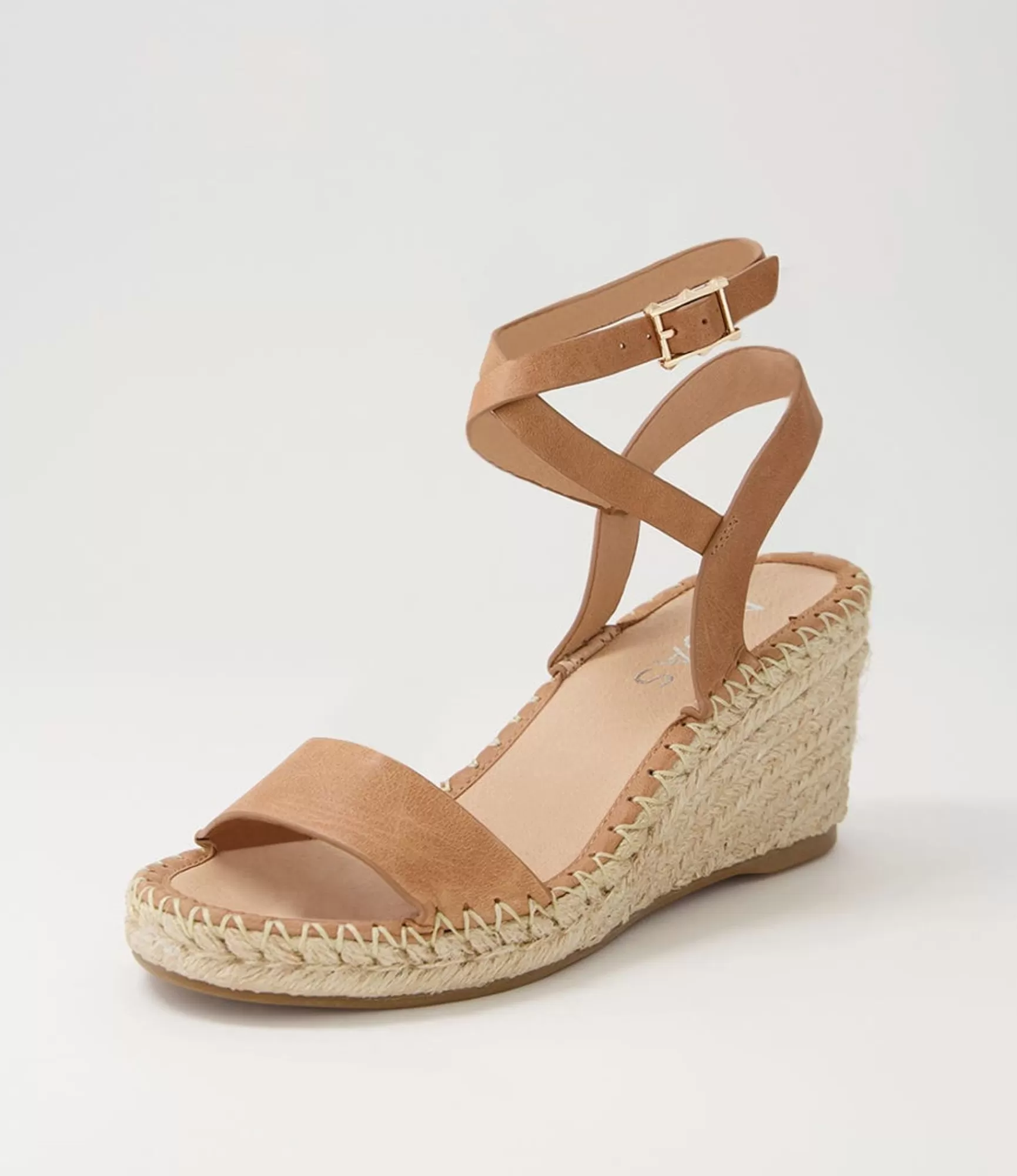 Fashion Midas Shoes Guenie Tan Leather Espadrilles