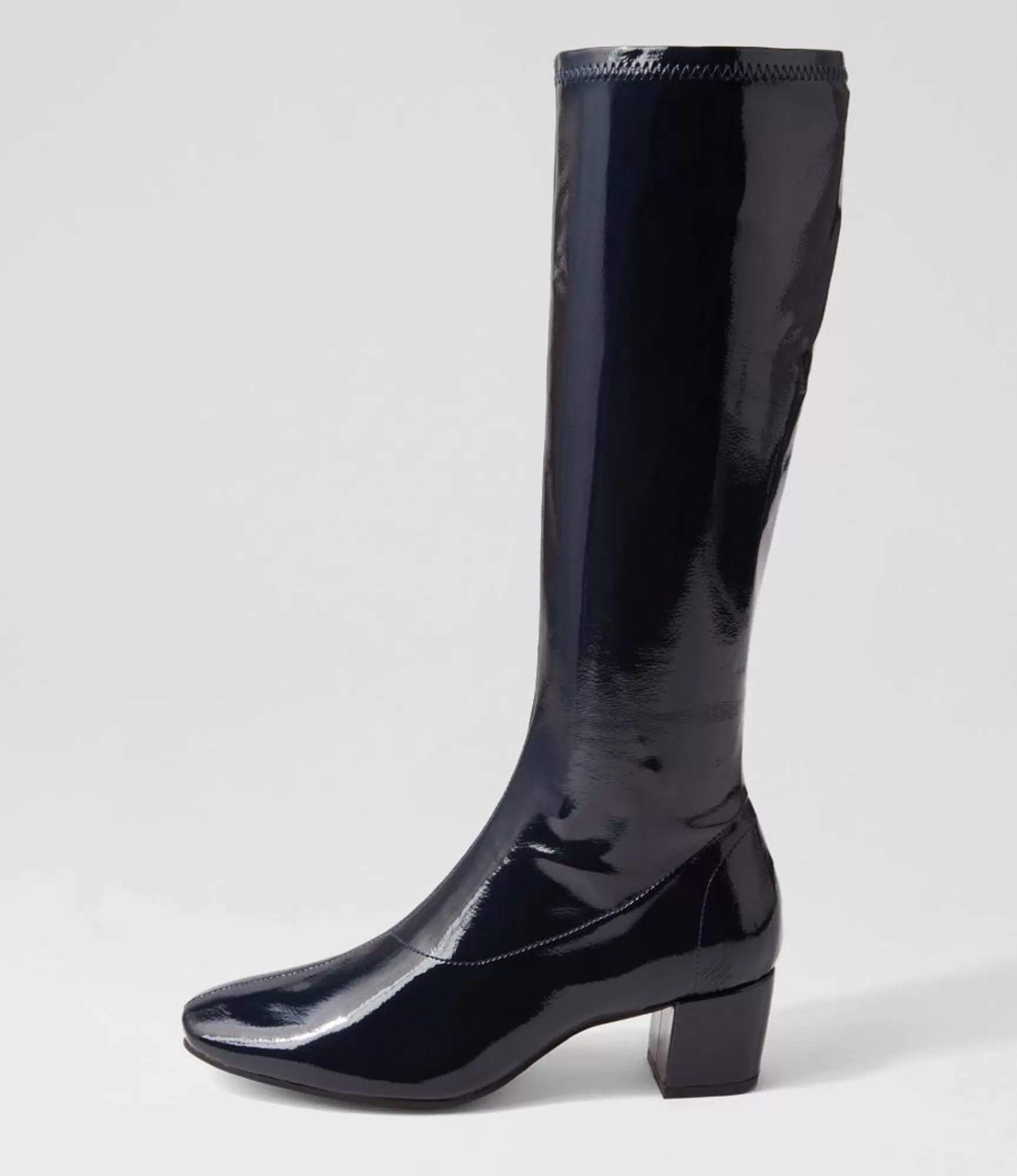 Cheap Midas Shoes Hailee Navy Stretch Patent Pu Knee High Boots