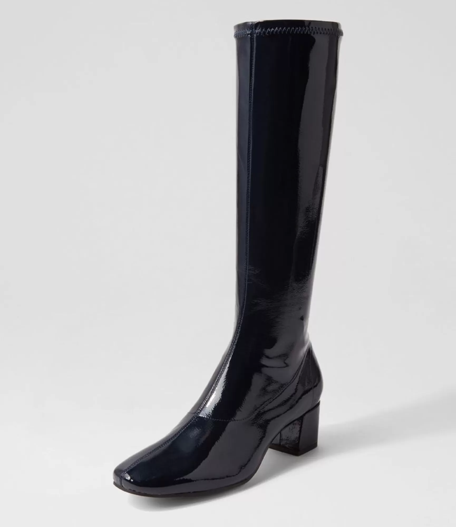 Cheap Midas Shoes Hailee Navy Stretch Patent Pu Knee High Boots