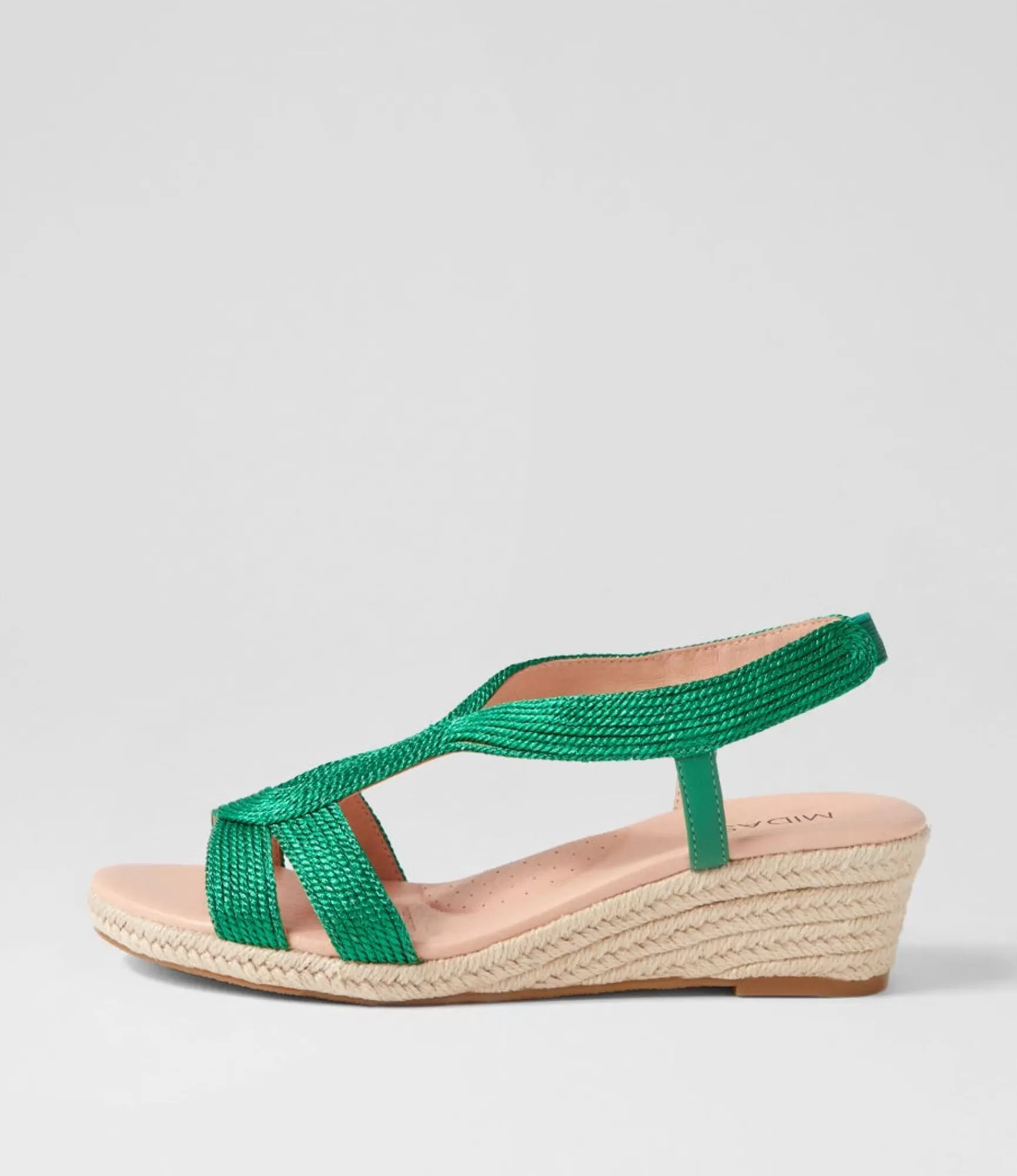 Clearance Midas Shoes Haleb Emerald Rope Leather Espadrilles