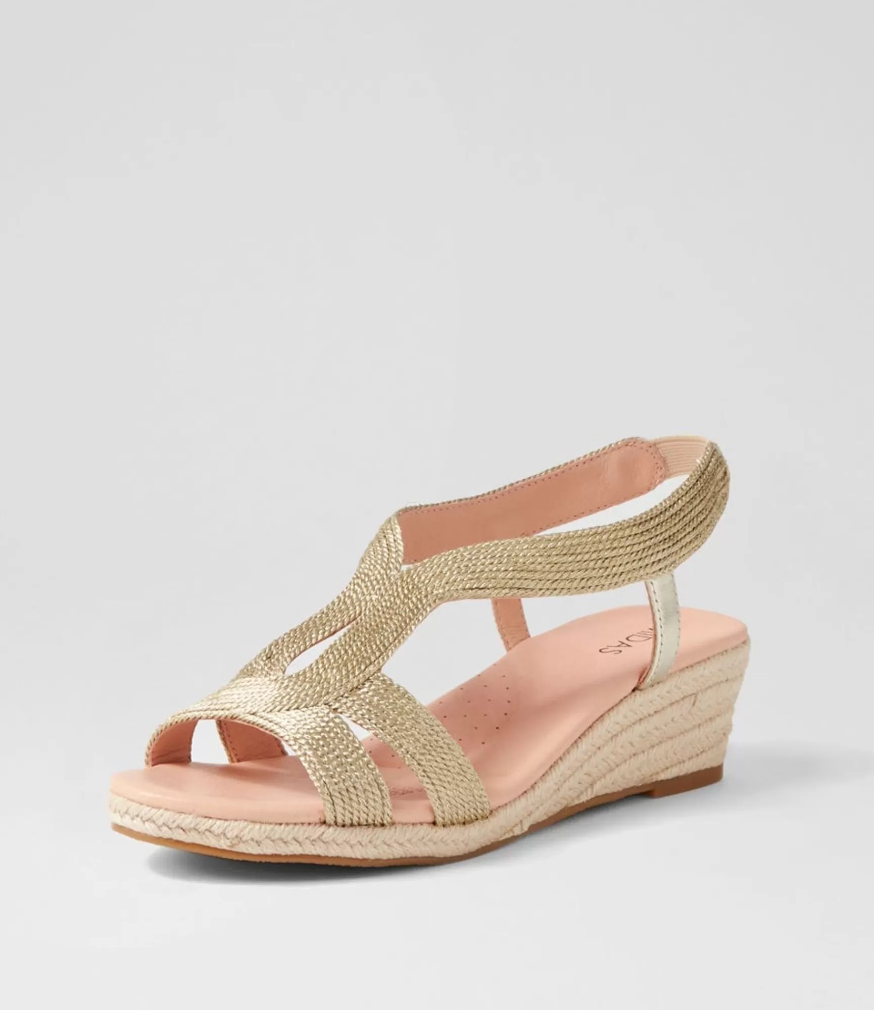 Outlet Midas Shoes Haleb Pale Gold Rope Leather Espadrilles