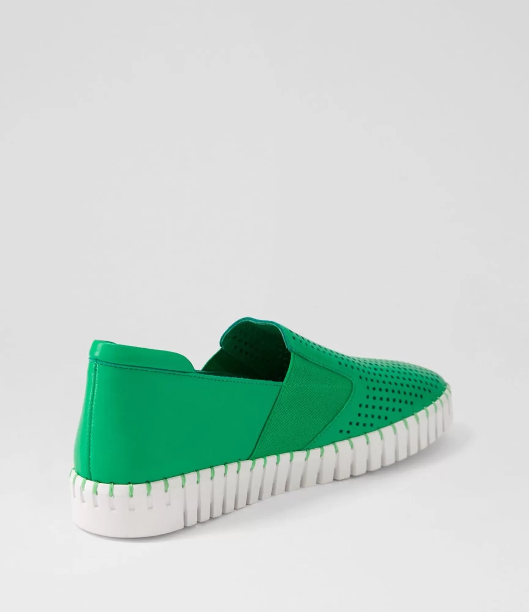 New Midas Shoes Harena Bright Emerald White Leather Sneakers