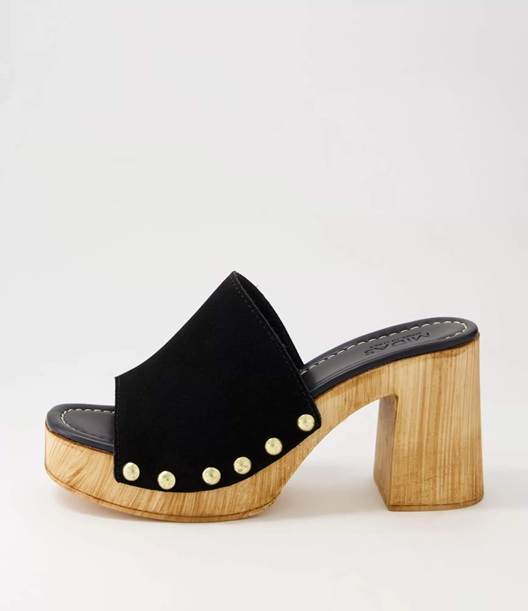 Clearance Midas Shoes Harmon Black Suede Slides