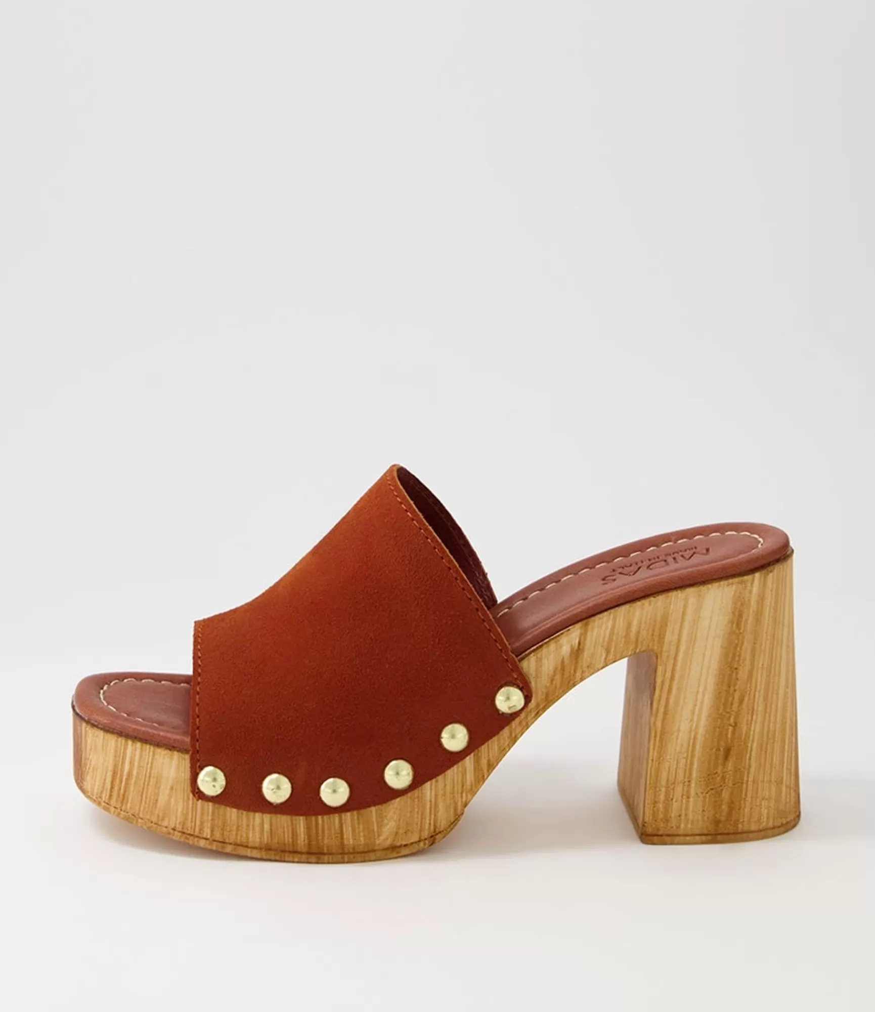 Cheap Midas Shoes Harmon Cognac Suede Slides