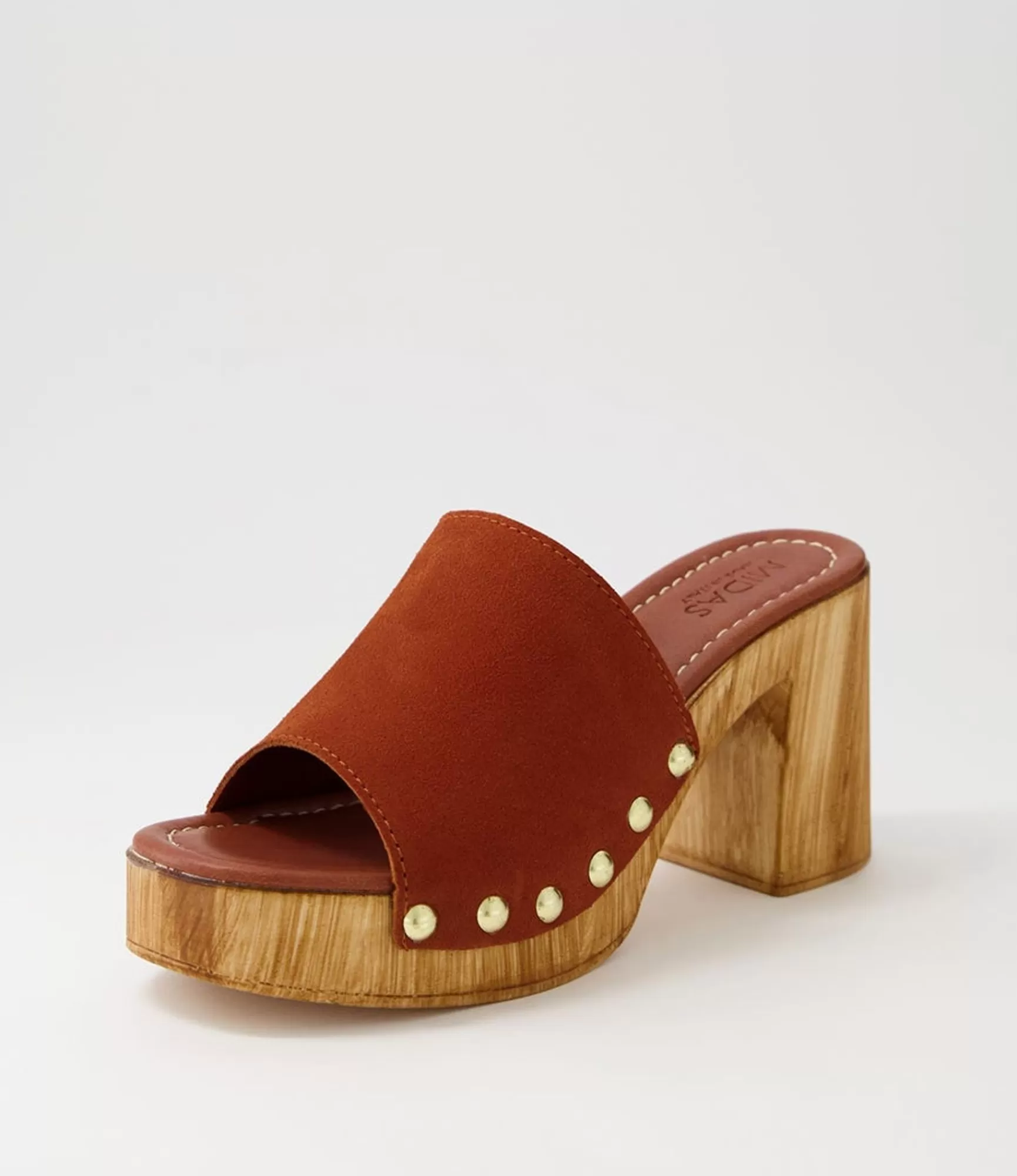 Cheap Midas Shoes Harmon Cognac Suede Slides
