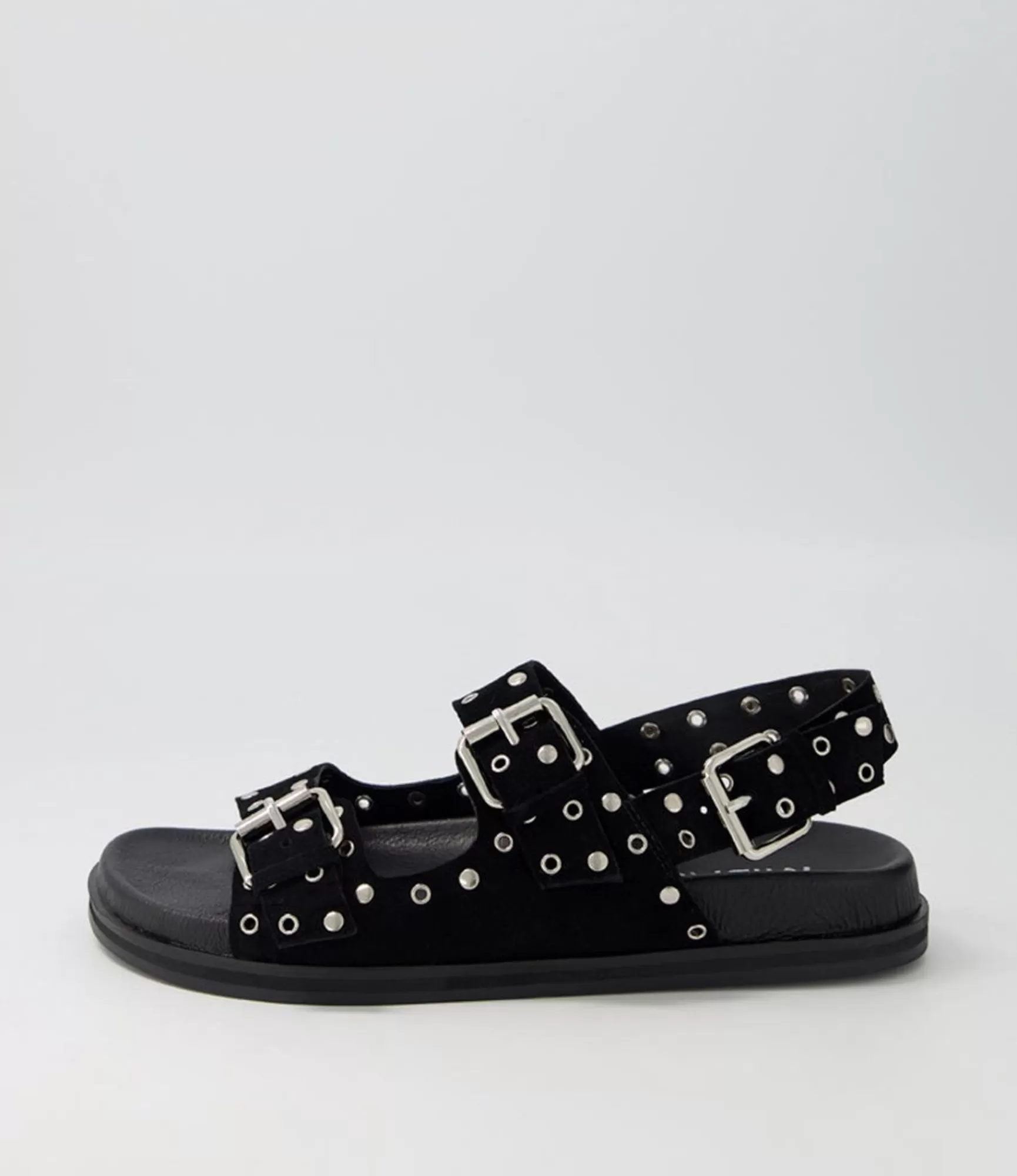 Sale Midas Shoes Harmony Black Suede Sandals