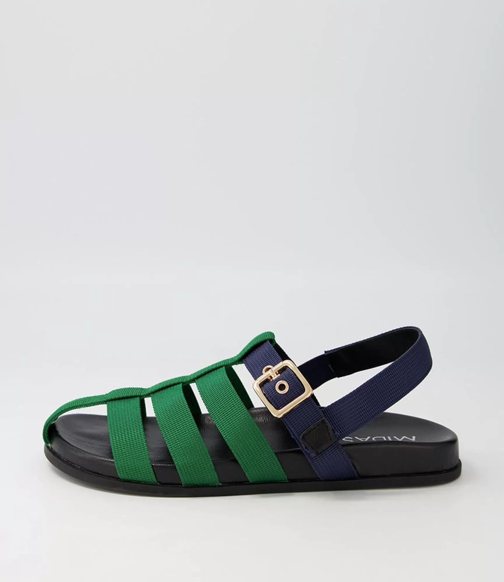 Flash Sale Midas Shoes Harney Emerald Navy Fabric Sandals