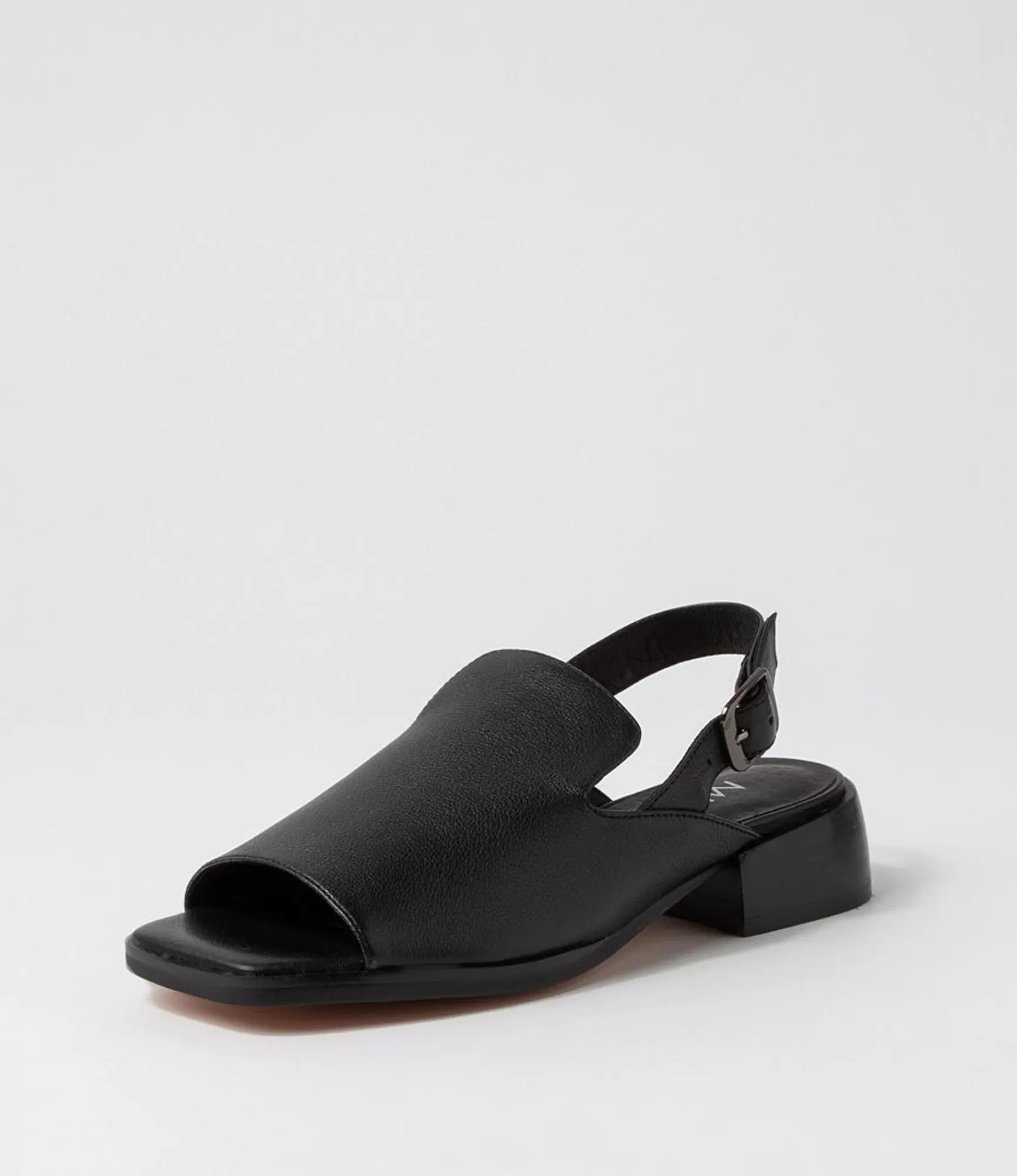 Clearance Midas Shoes Harpa Black Leather Sandals