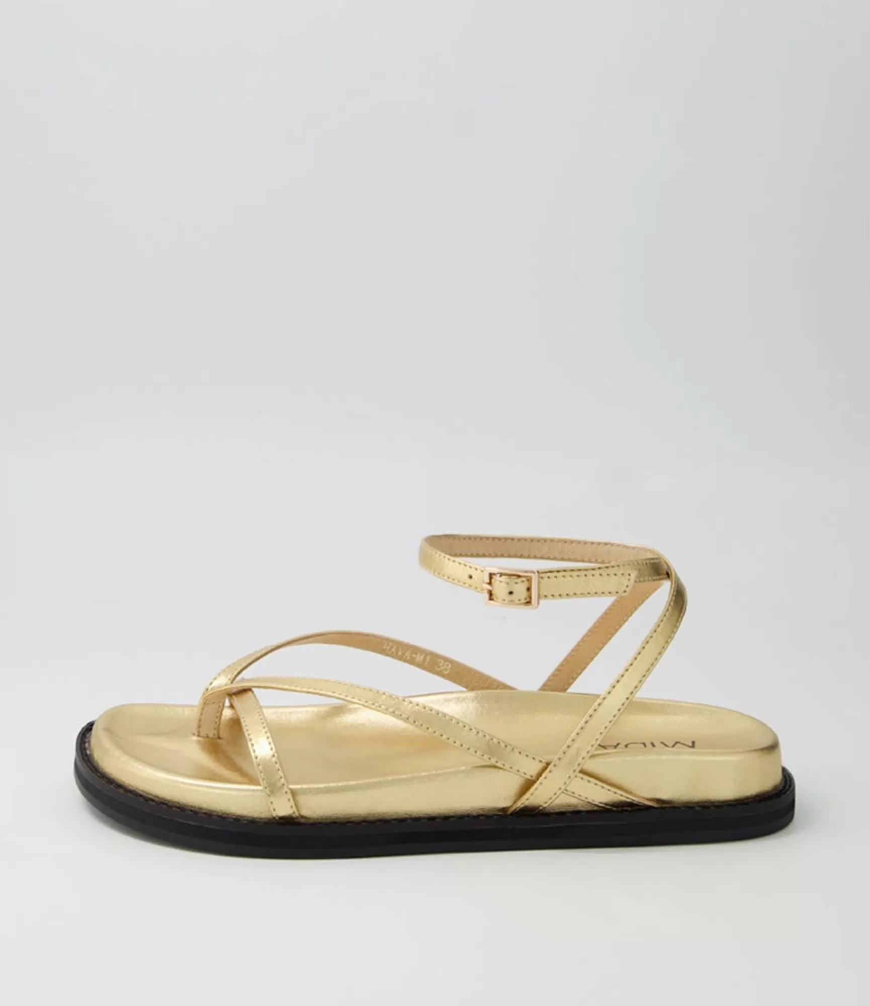 Best Sale Midas Shoes Hava Gold Leather Sandals