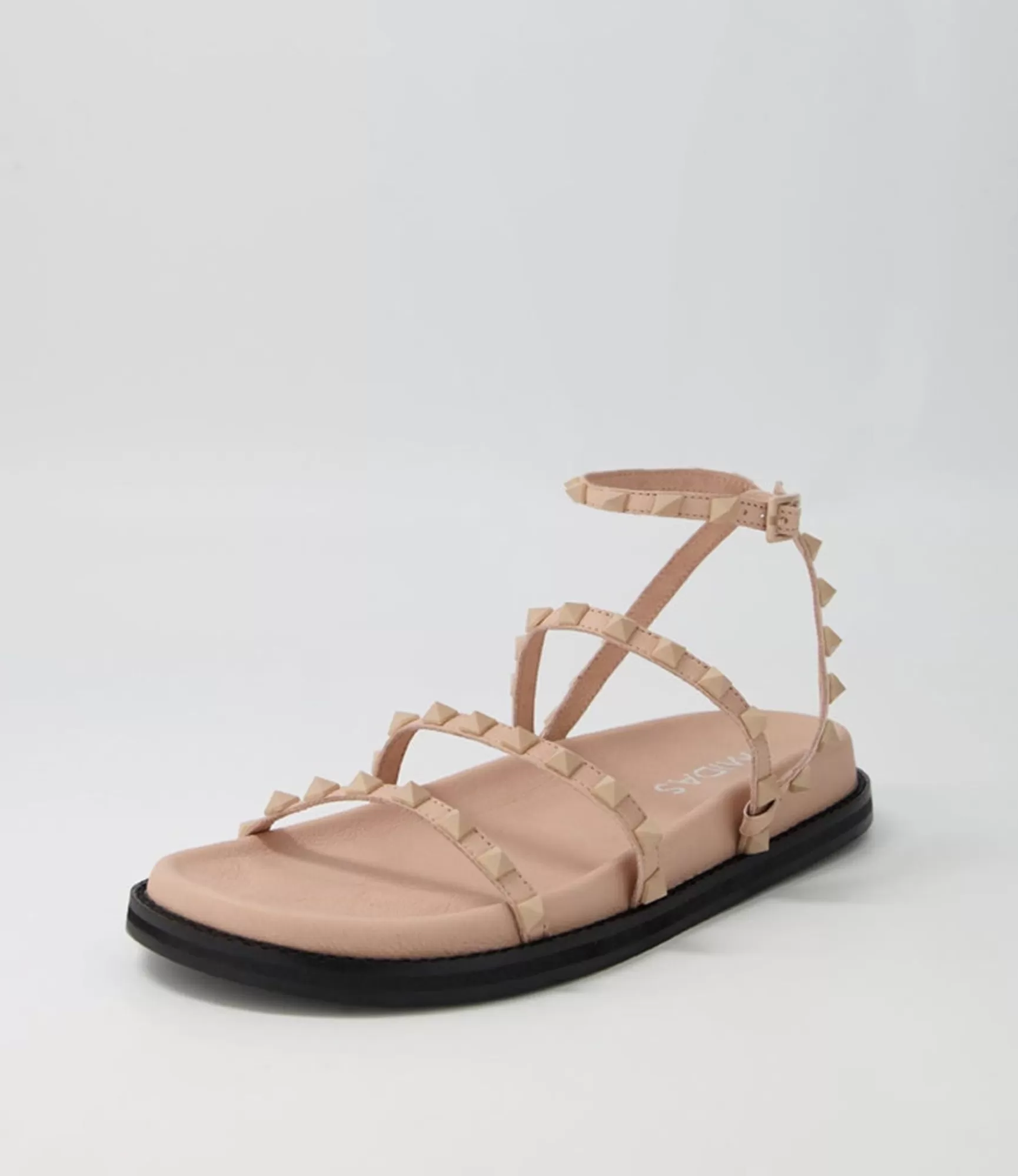 Store Midas Shoes Hazle Nude Leather Sandals