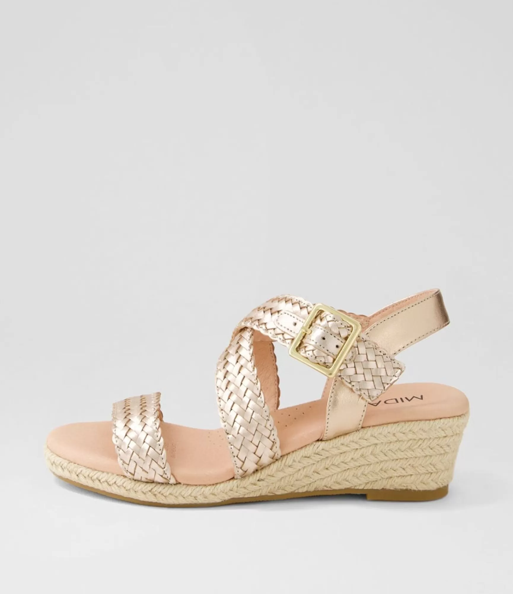 Online Midas Shoes Heathered Rose Gold Leather Sandals