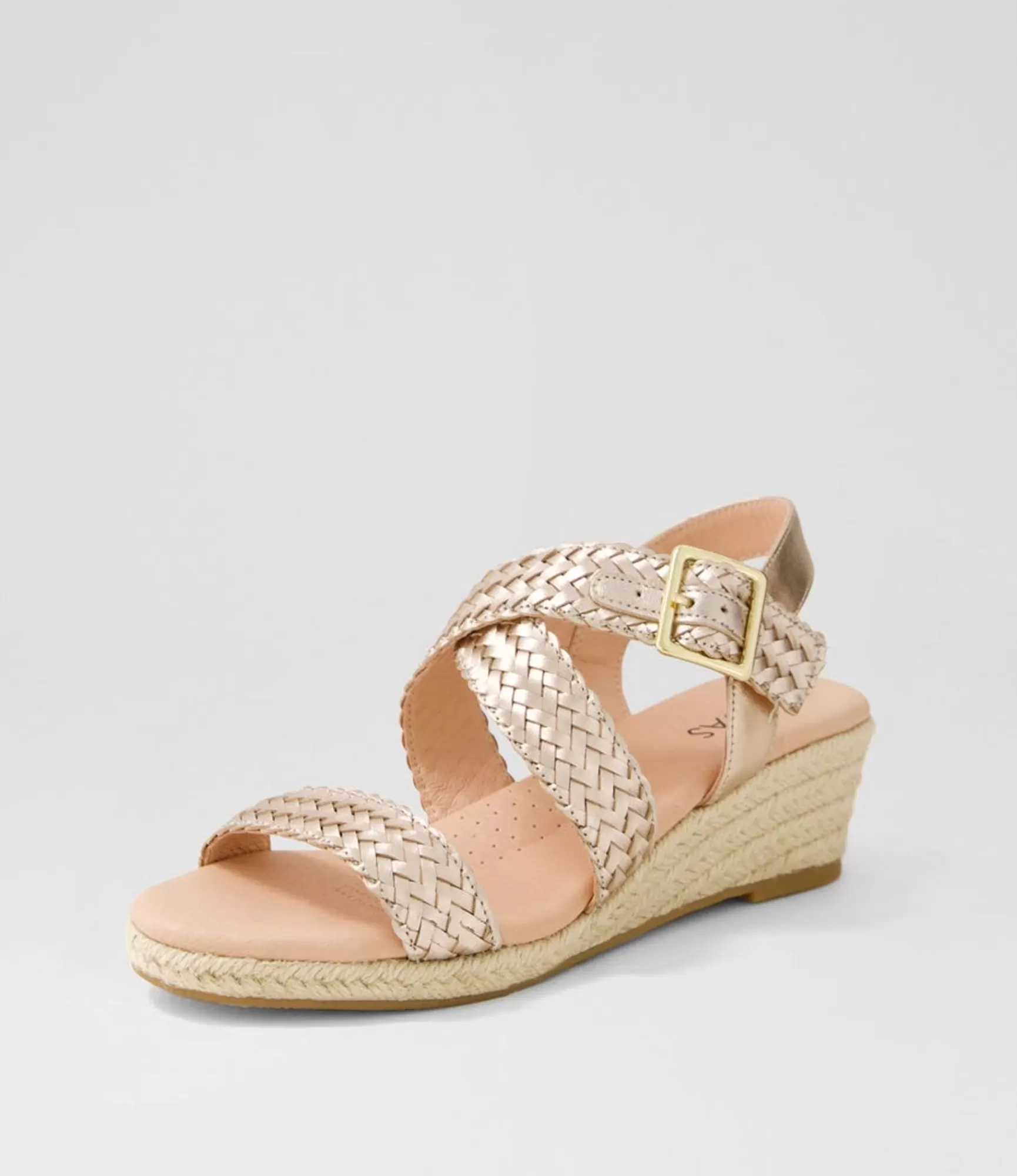 Online Midas Shoes Heathered Rose Gold Leather Sandals