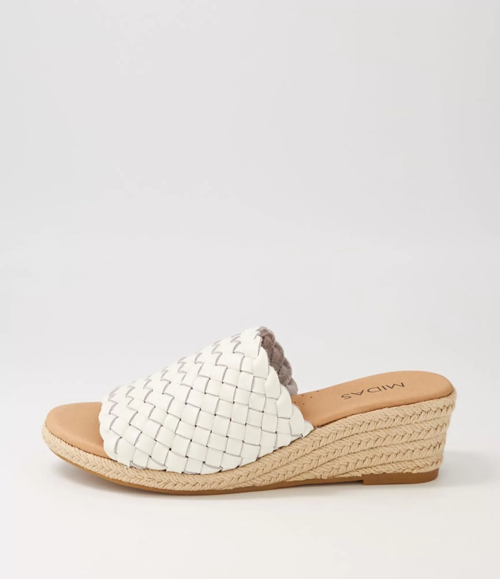 Cheap Midas Shoes Heda White Leather Sandals