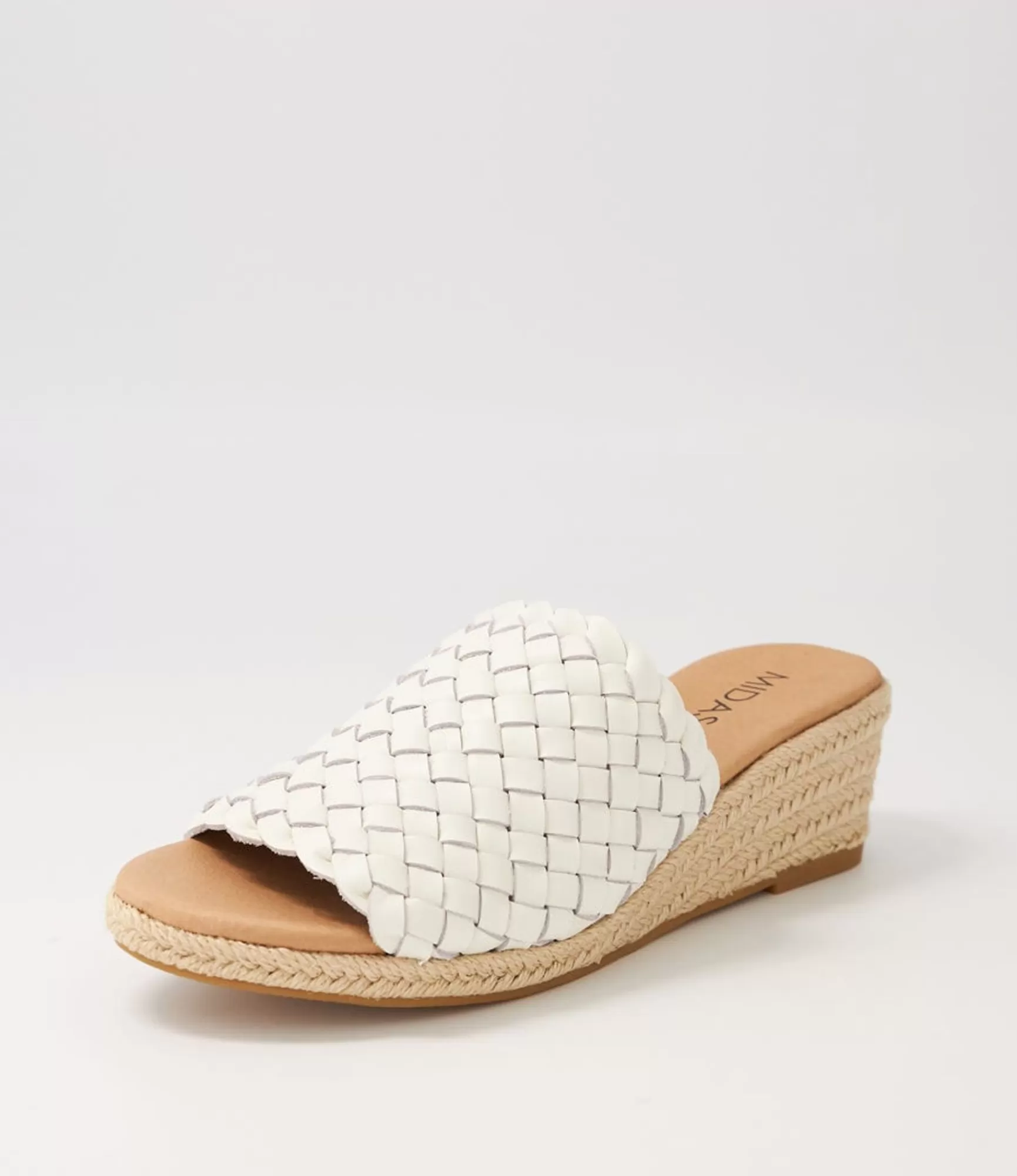 Cheap Midas Shoes Heda White Leather Sandals