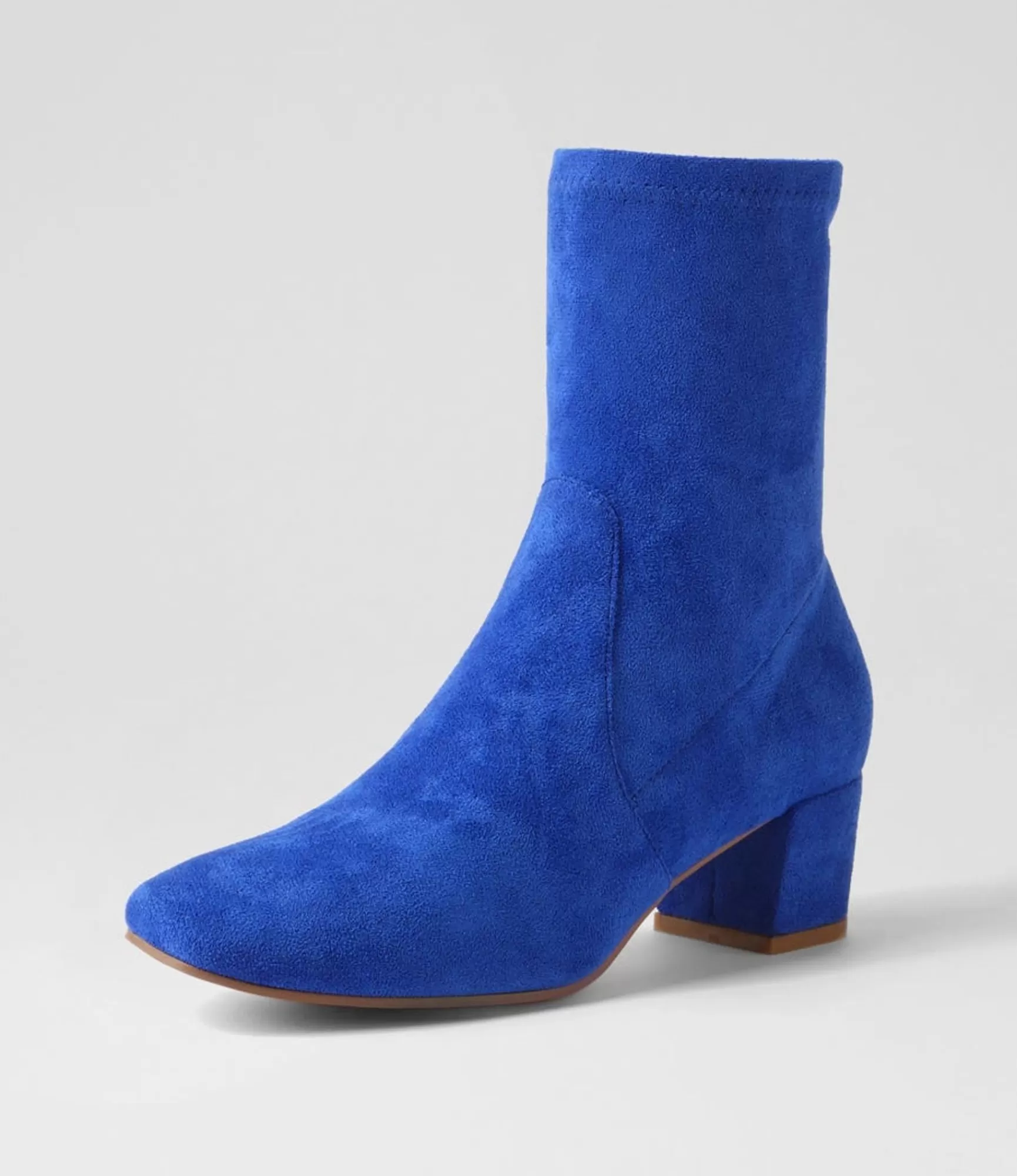 Hot Midas Shoes Heidi Electric Blue Stretch Microsuede Ankle Boots
