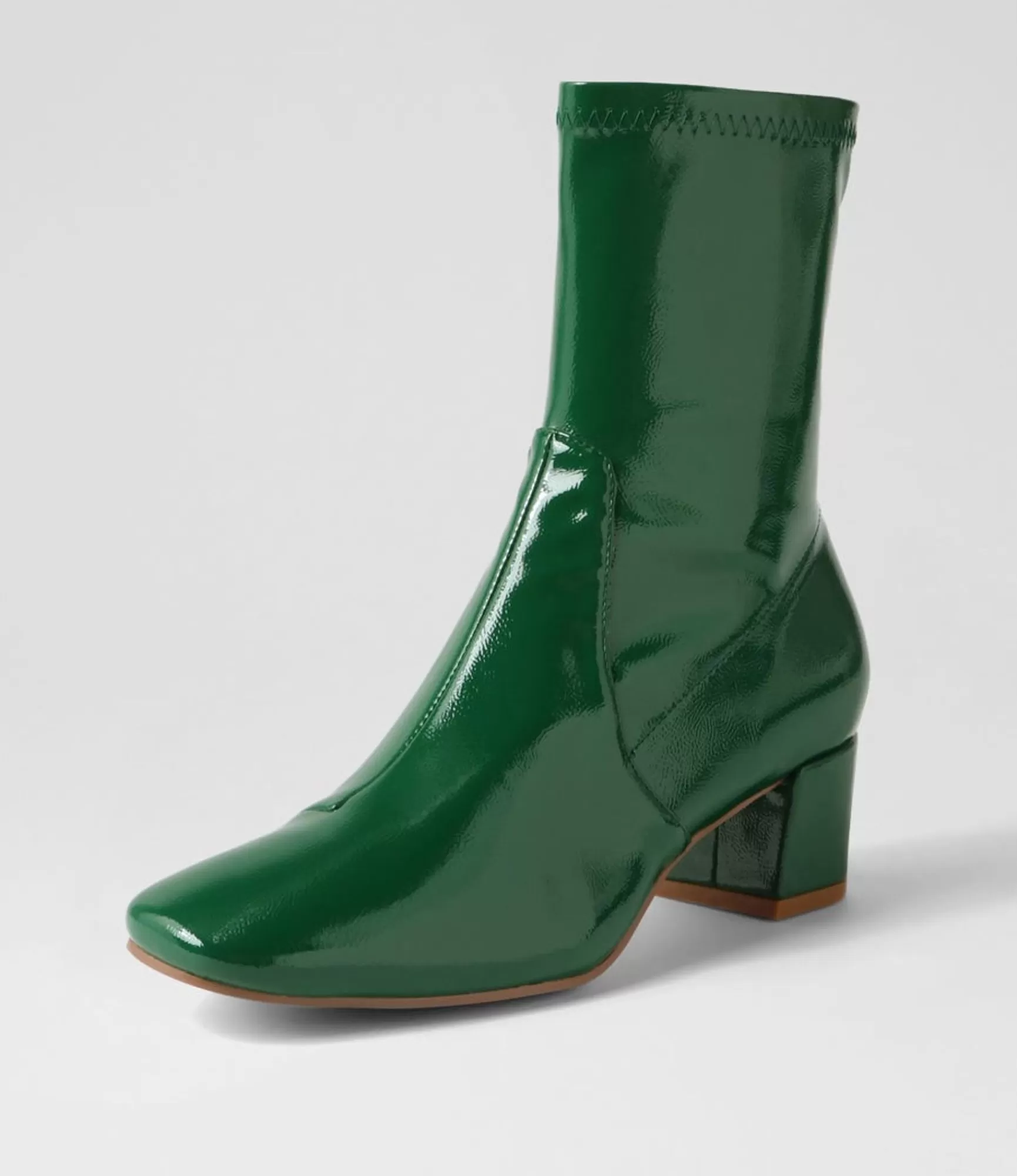 Clearance Midas Shoes Heidi Emerald Stretch Patent Pu Ankle Boots