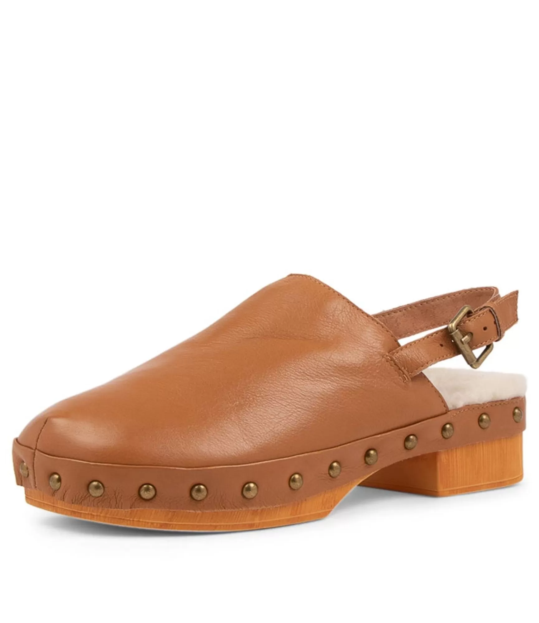 Store Midas Shoes Holmes Dark Tan Leather Heels