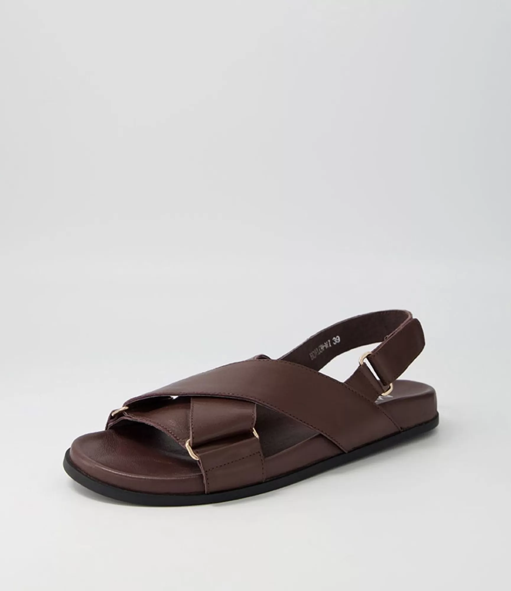 Online Midas Shoes Howlow Dark Brown Leather Sandals