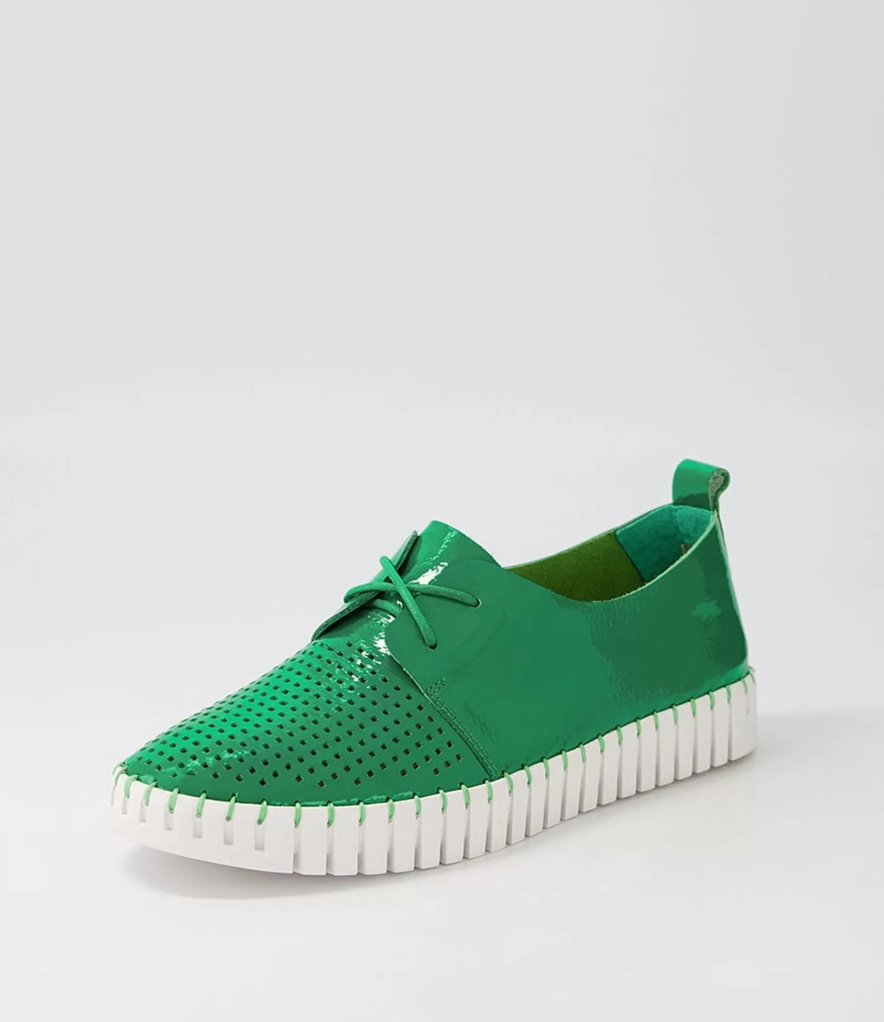 Flash Sale Midas Shoes Husto Emerald White Patent Leather Sneakers