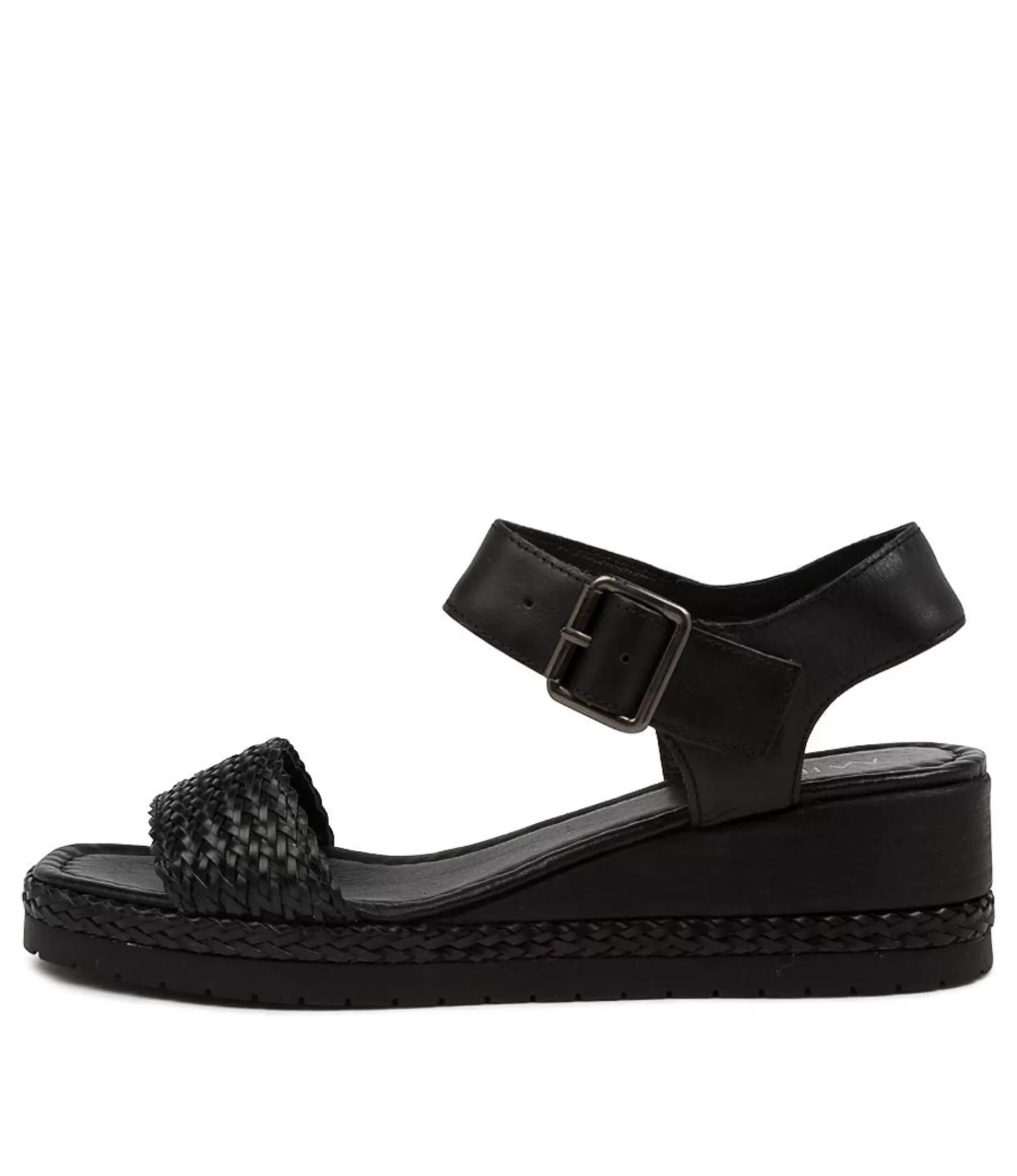 Clearance Midas Shoes Imara Black Weave-Leather