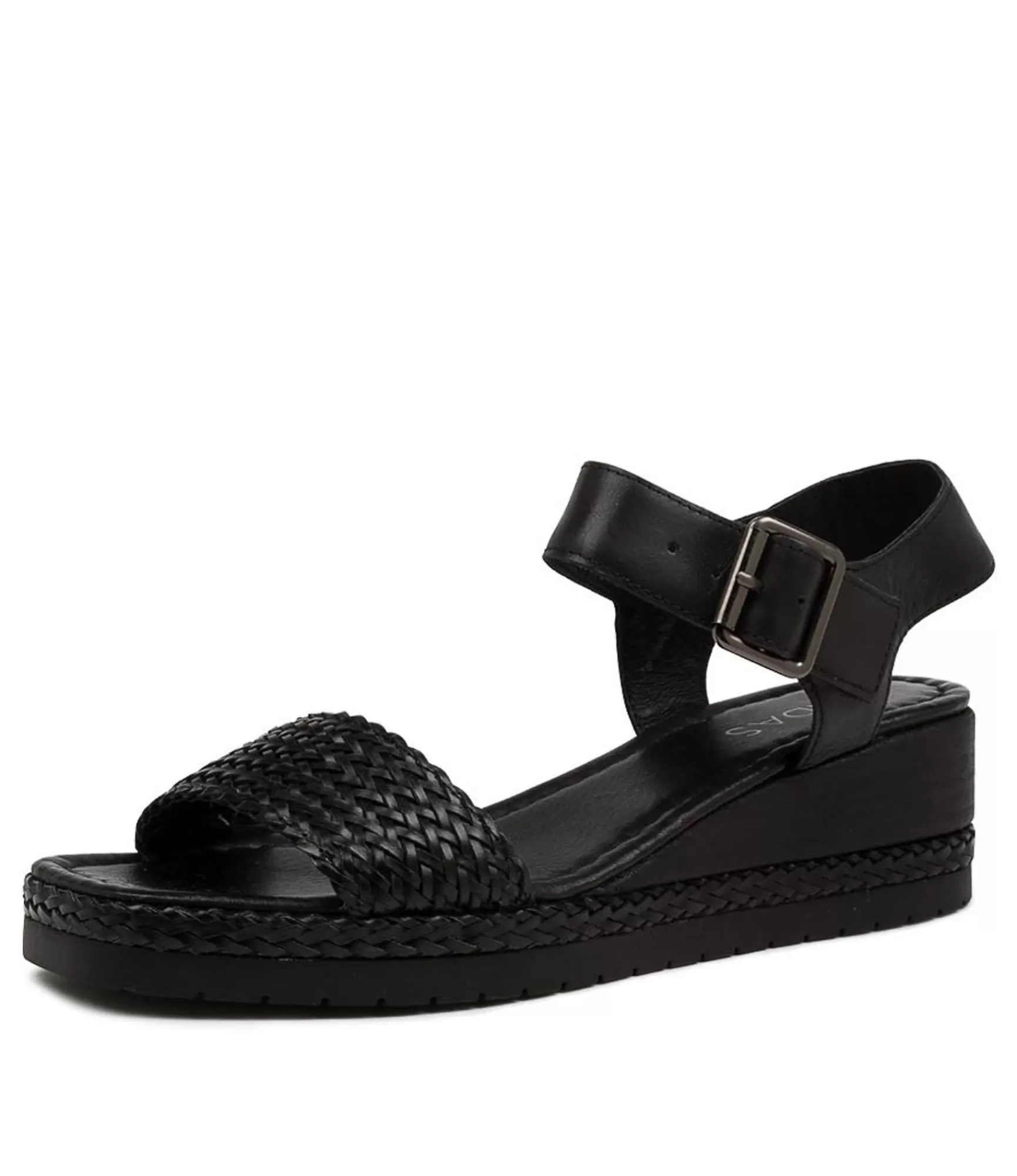 Clearance Midas Shoes Imara Black Weave-Leather