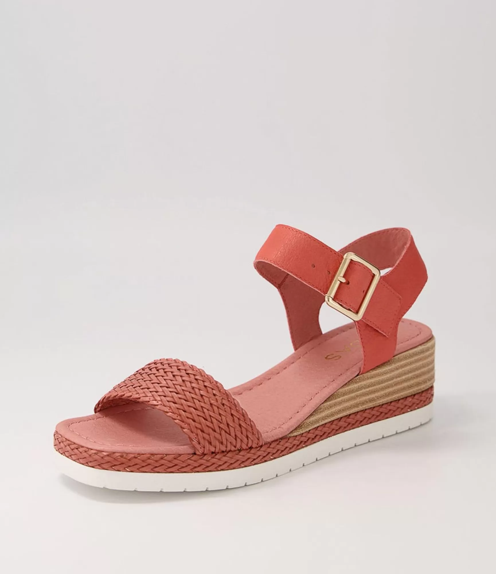 Cheap Midas Shoes Imara Orange Weave Leather Sandals