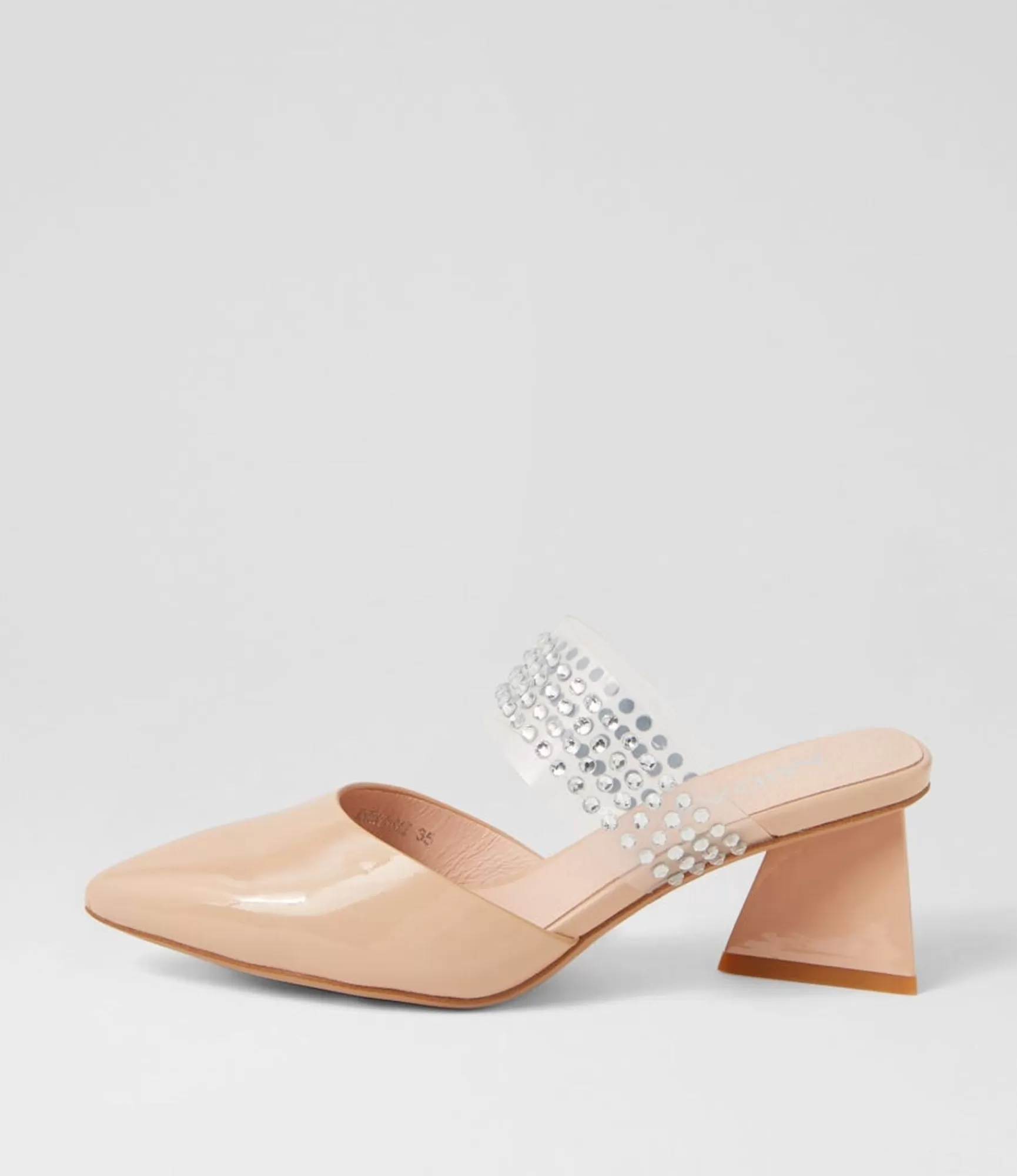 Hot Midas Shoes Inez Nude Patent Leather Mules