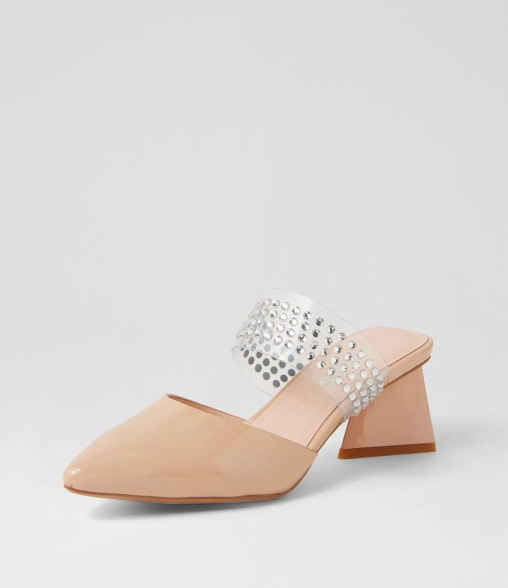 Hot Midas Shoes Inez Nude Patent Leather Mules
