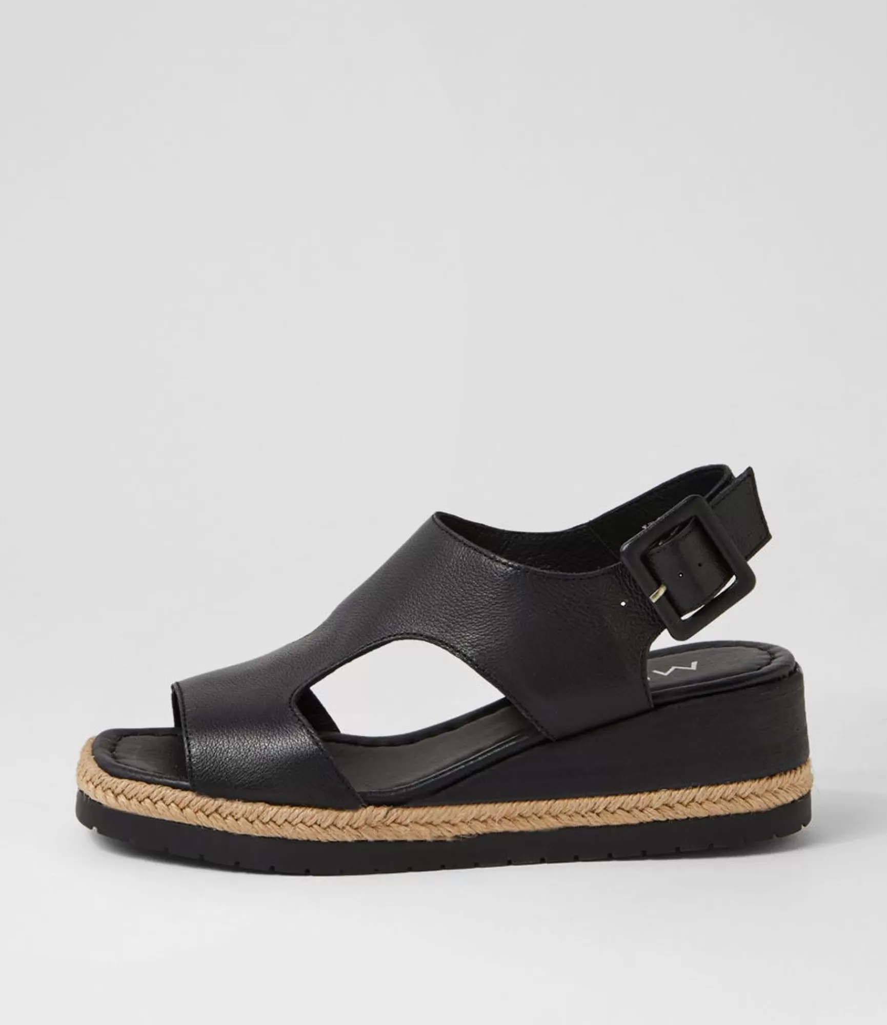 Store Midas Shoes Ipsey Black Leather Sandals