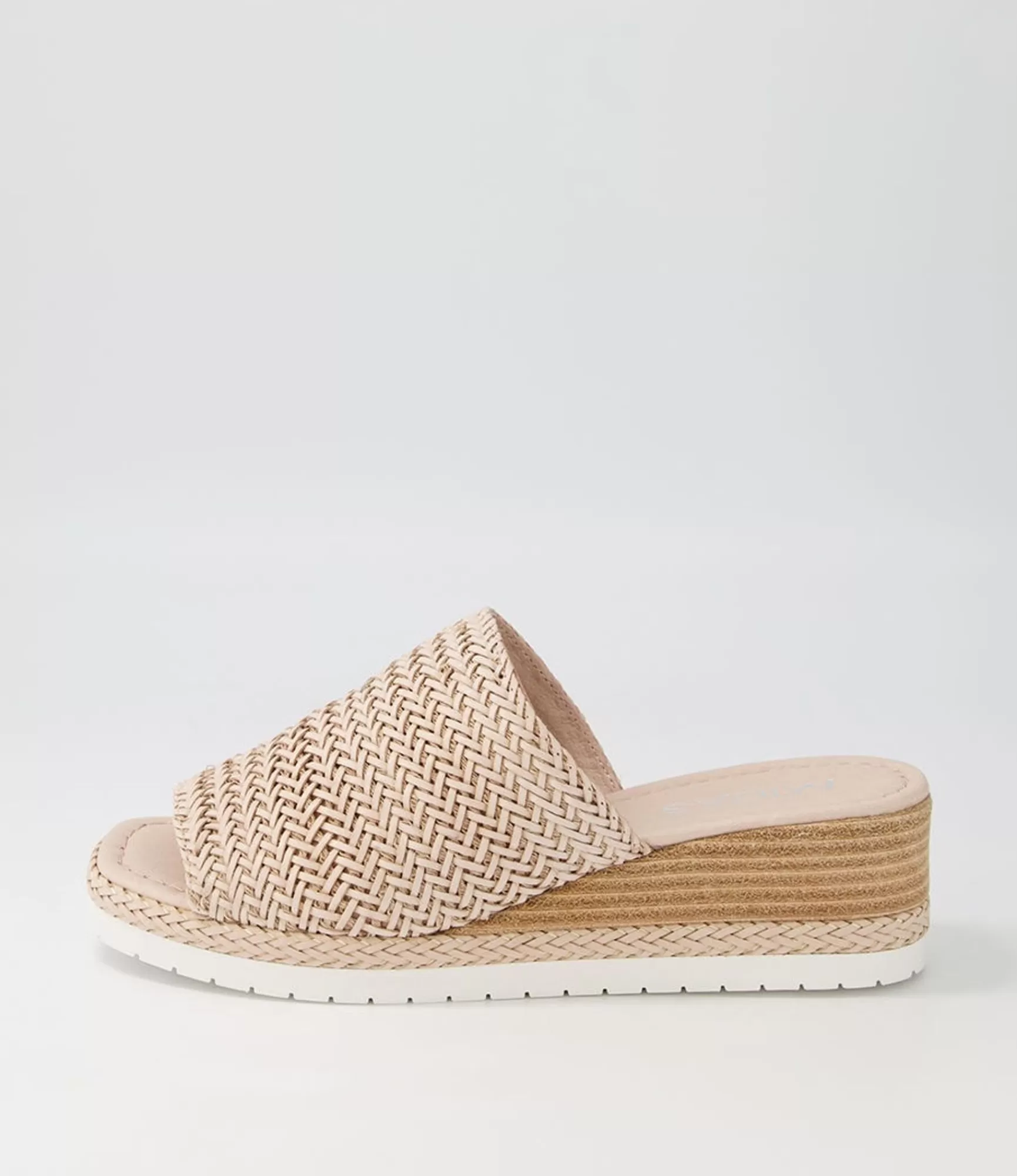 Best Sale Midas Shoes Isha Nude Weave Leather Slides