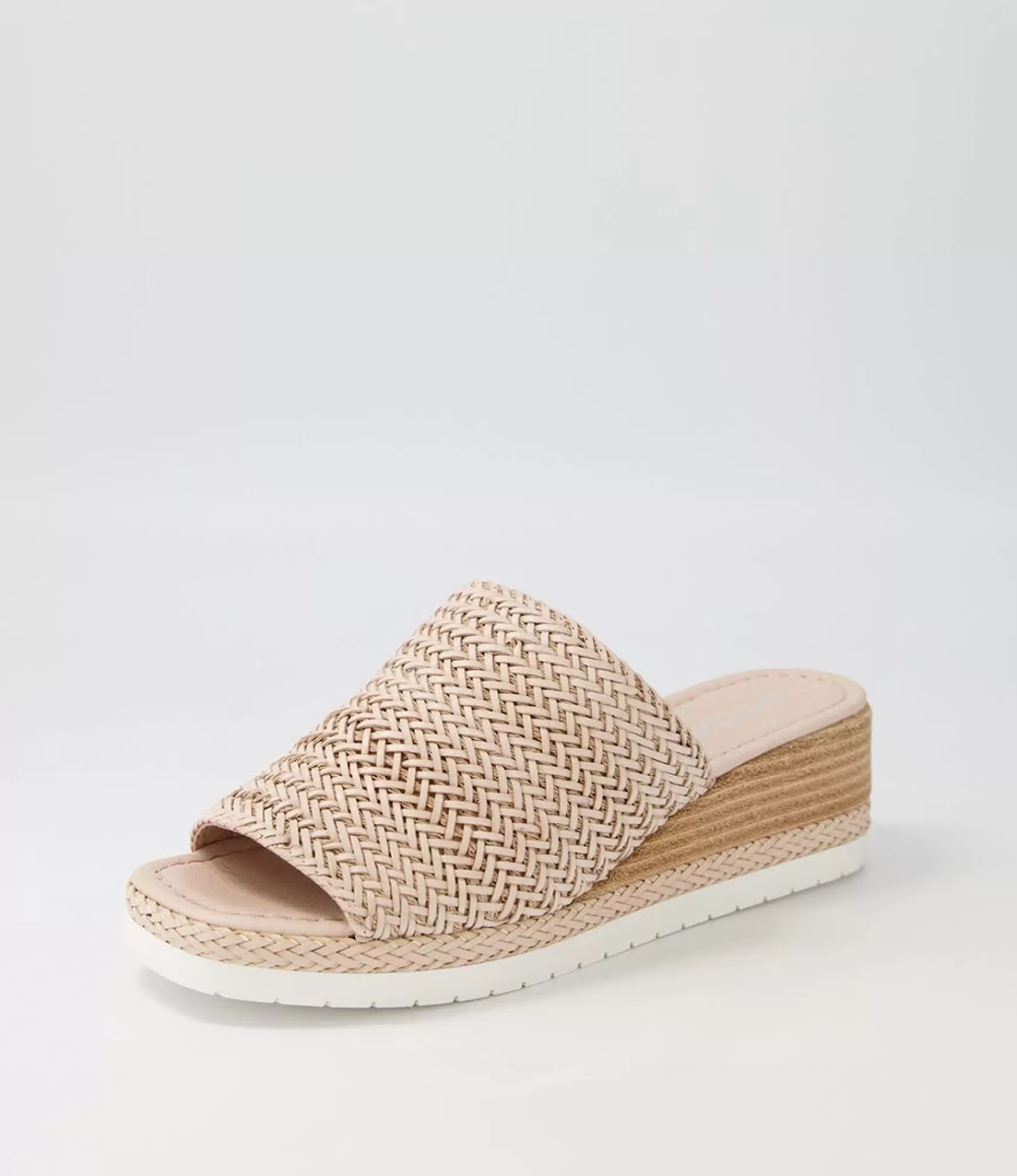 Best Sale Midas Shoes Isha Nude Weave Leather Slides