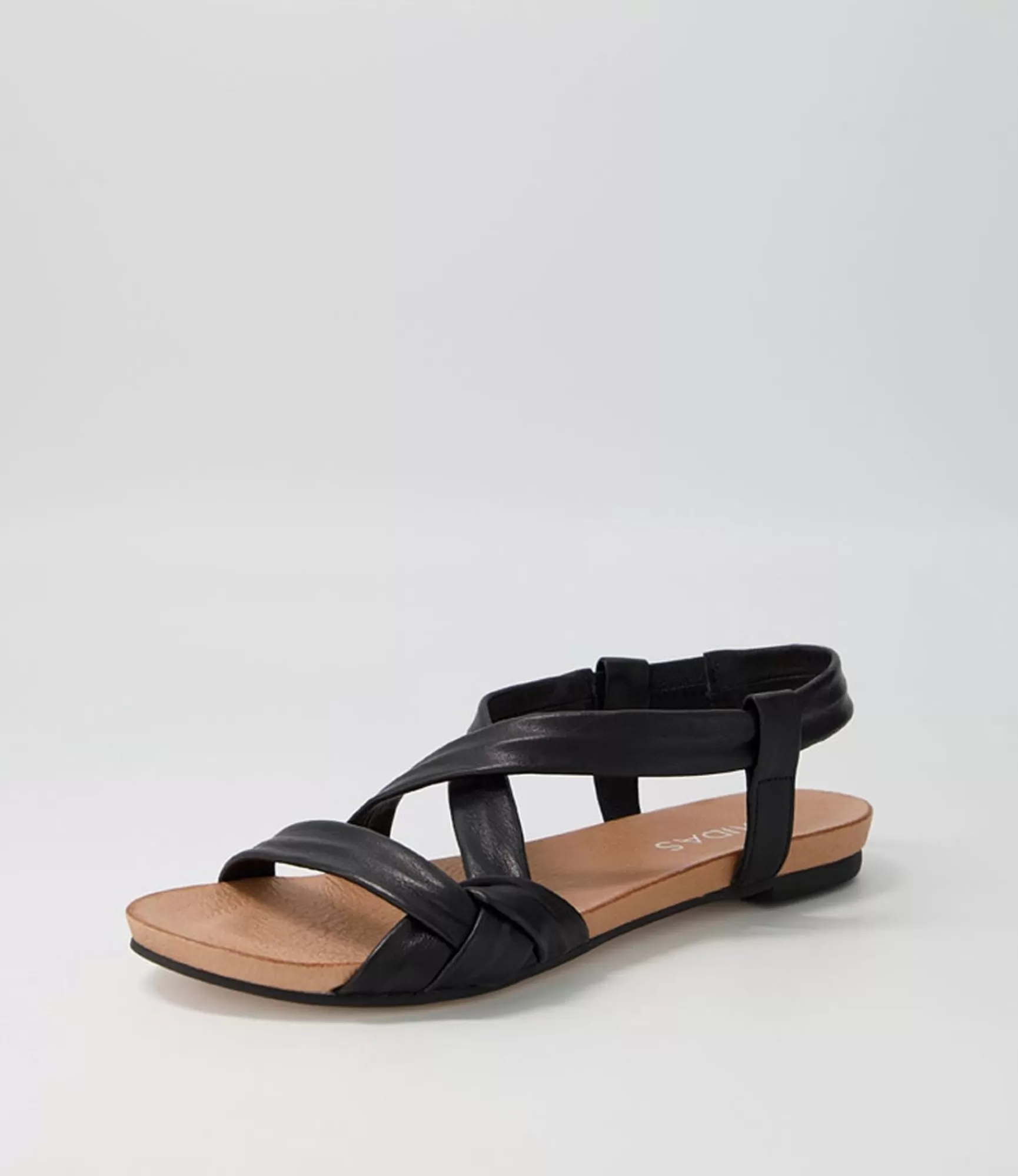 Fashion Midas Shoes Jada Black Leather Sandals
