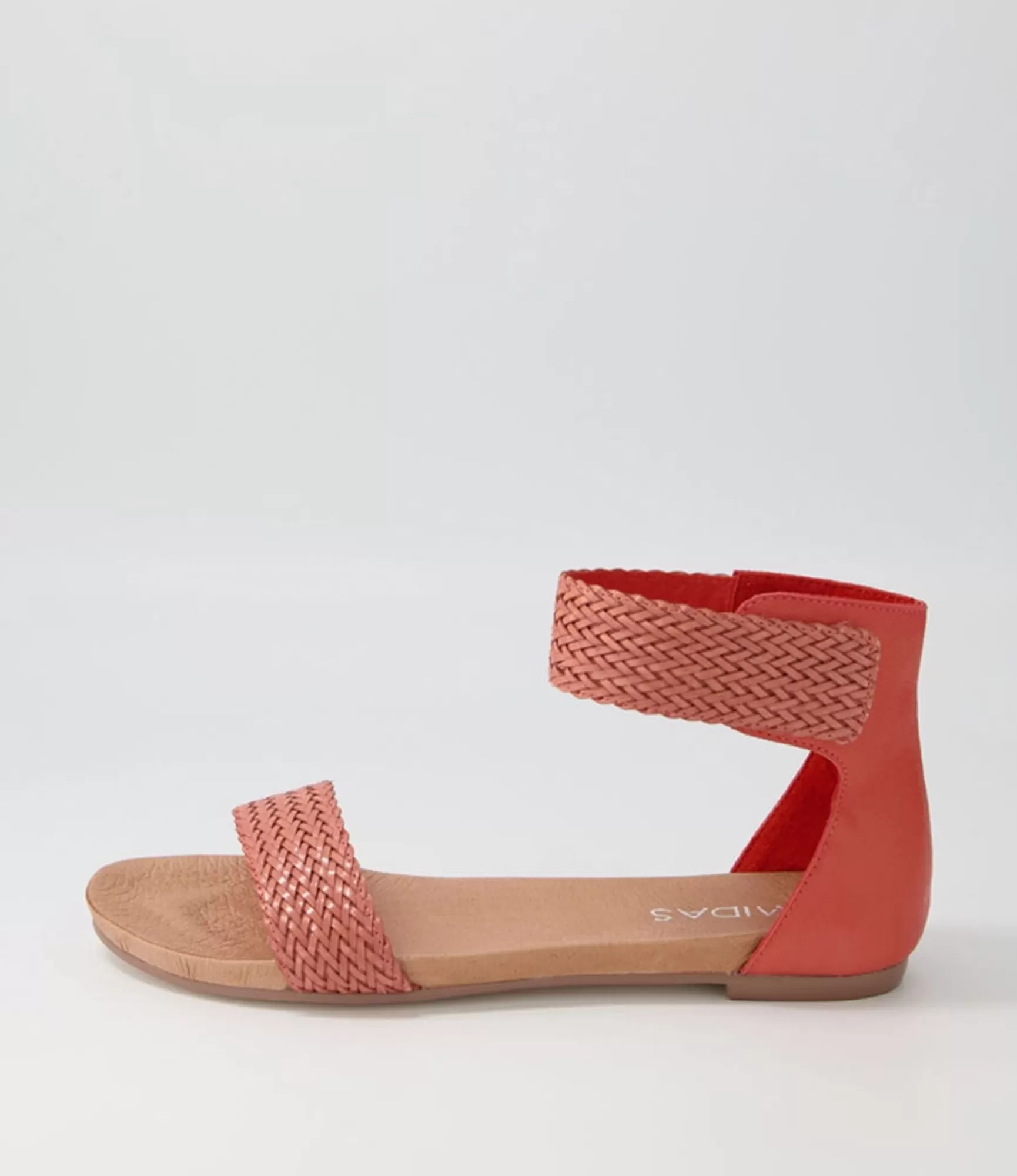 Outlet Midas Shoes Jallan Orange Weave Leather Sandals