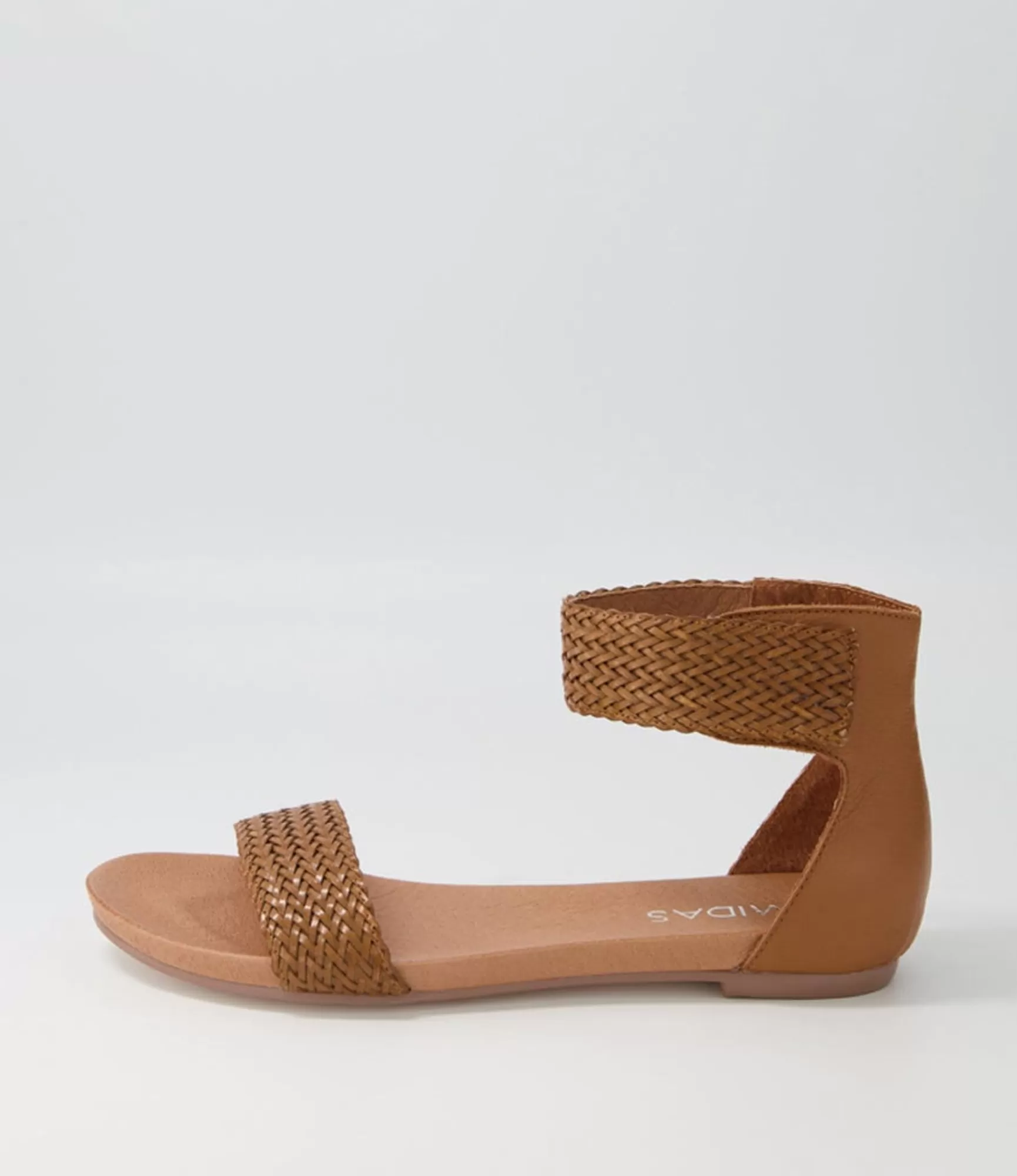 Outlet Midas Shoes Jallan Tan Weave Leather Sandals