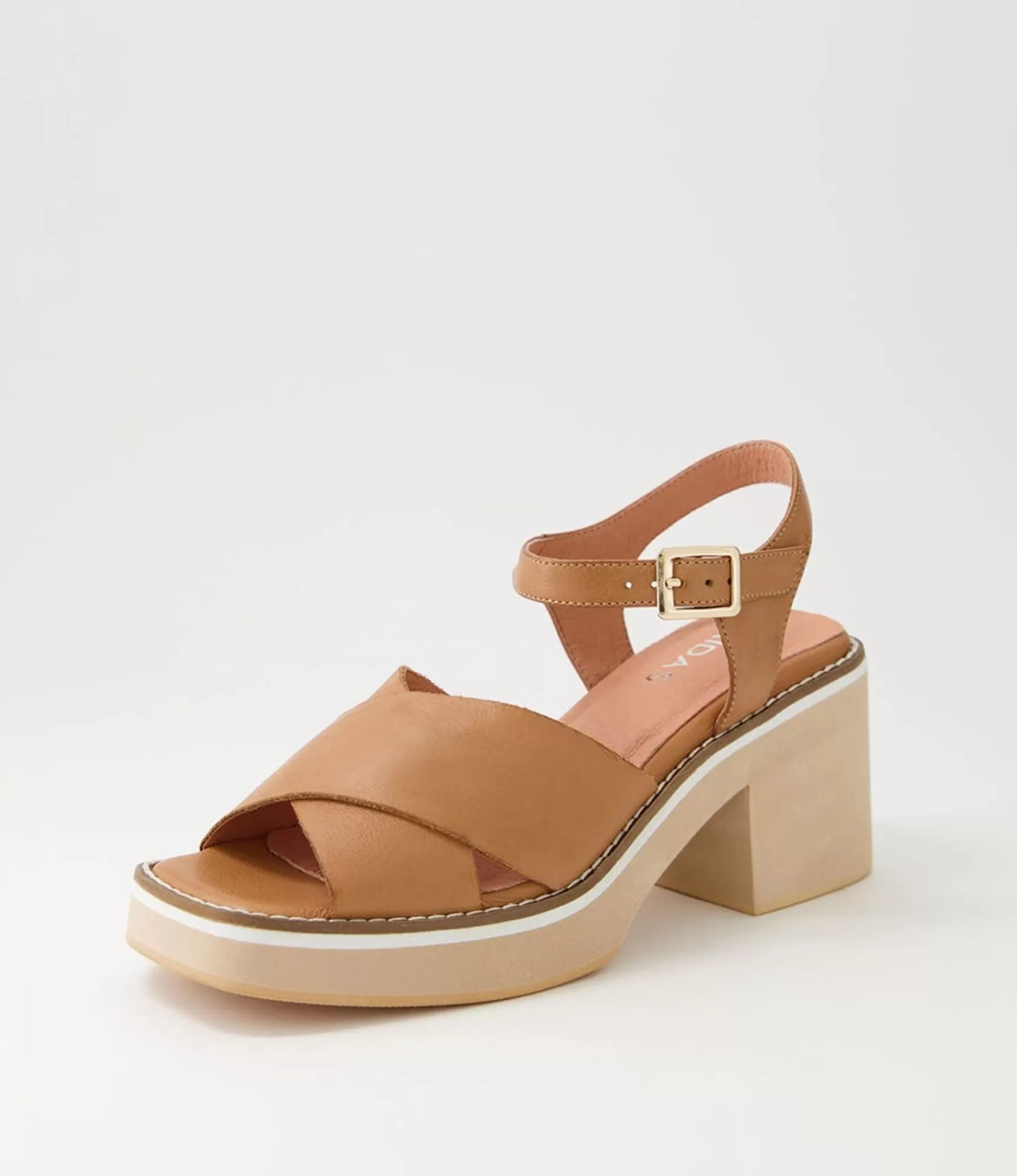 Cheap Midas Shoes Jeddie Tan Leather Sandals