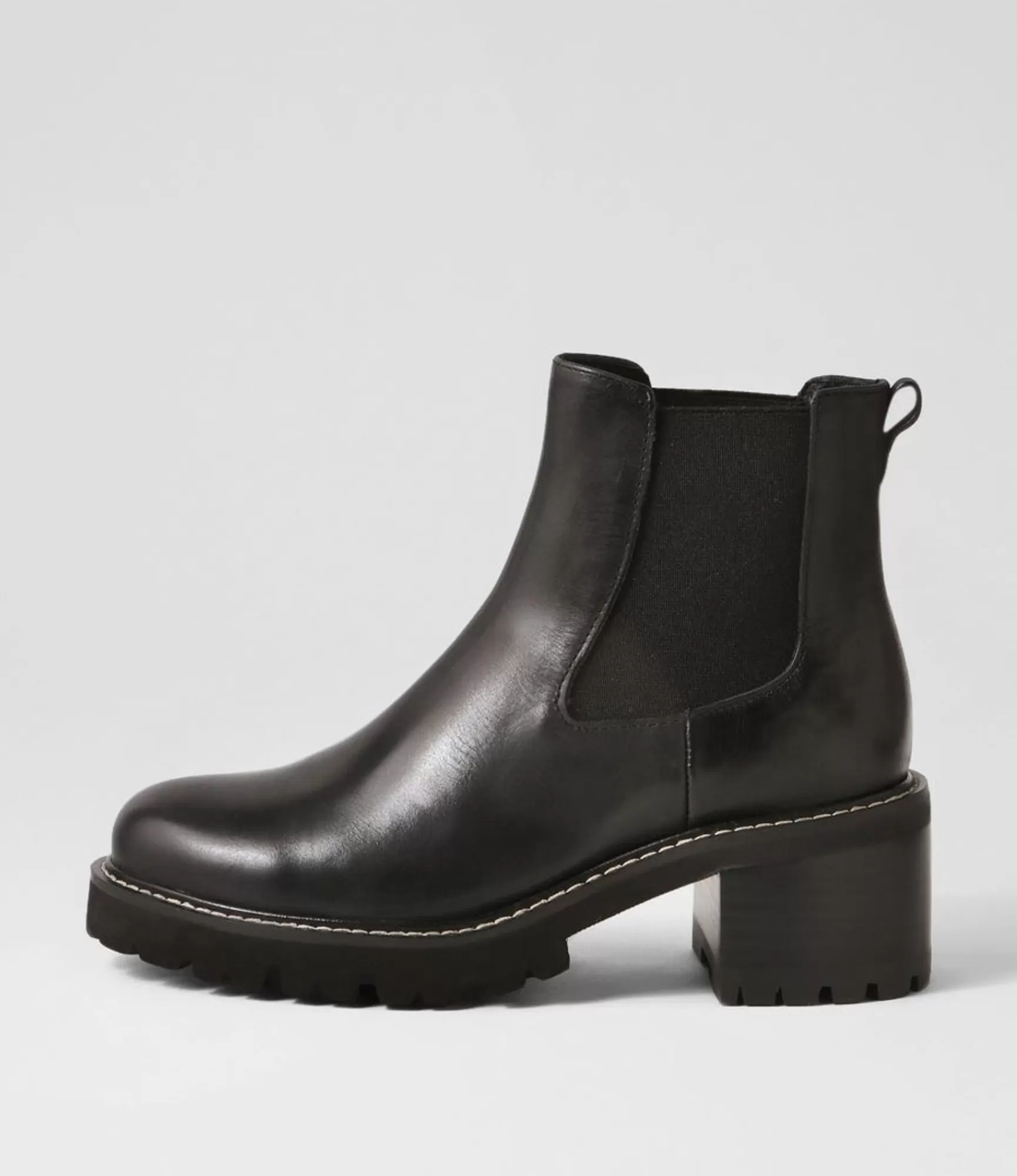 Hot Midas Shoes Jessies Black Leather Elastic Chelsea Boots