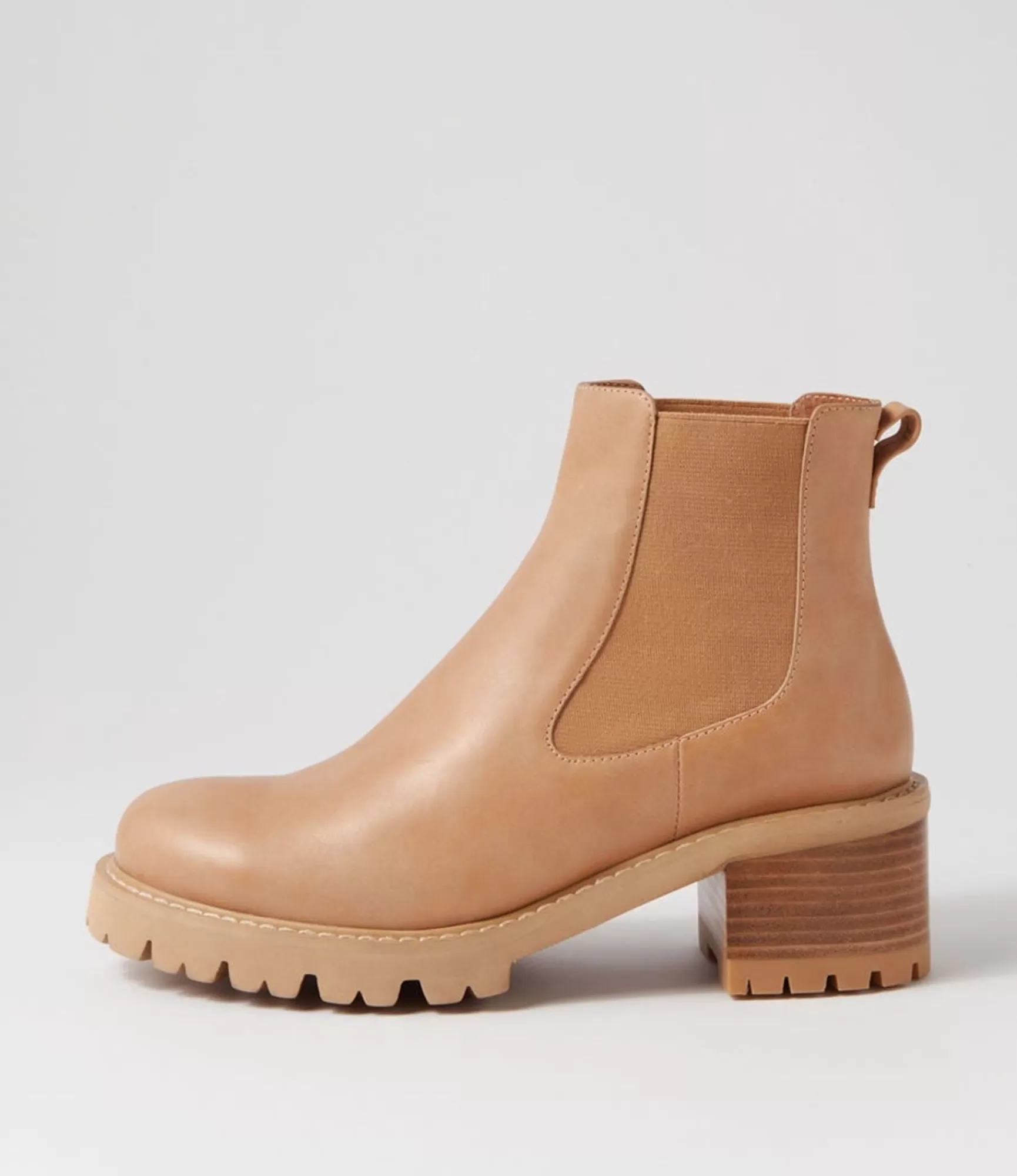 Sale Midas Shoes Jessies Cappuccino Leather Elastic Chelsea Boots