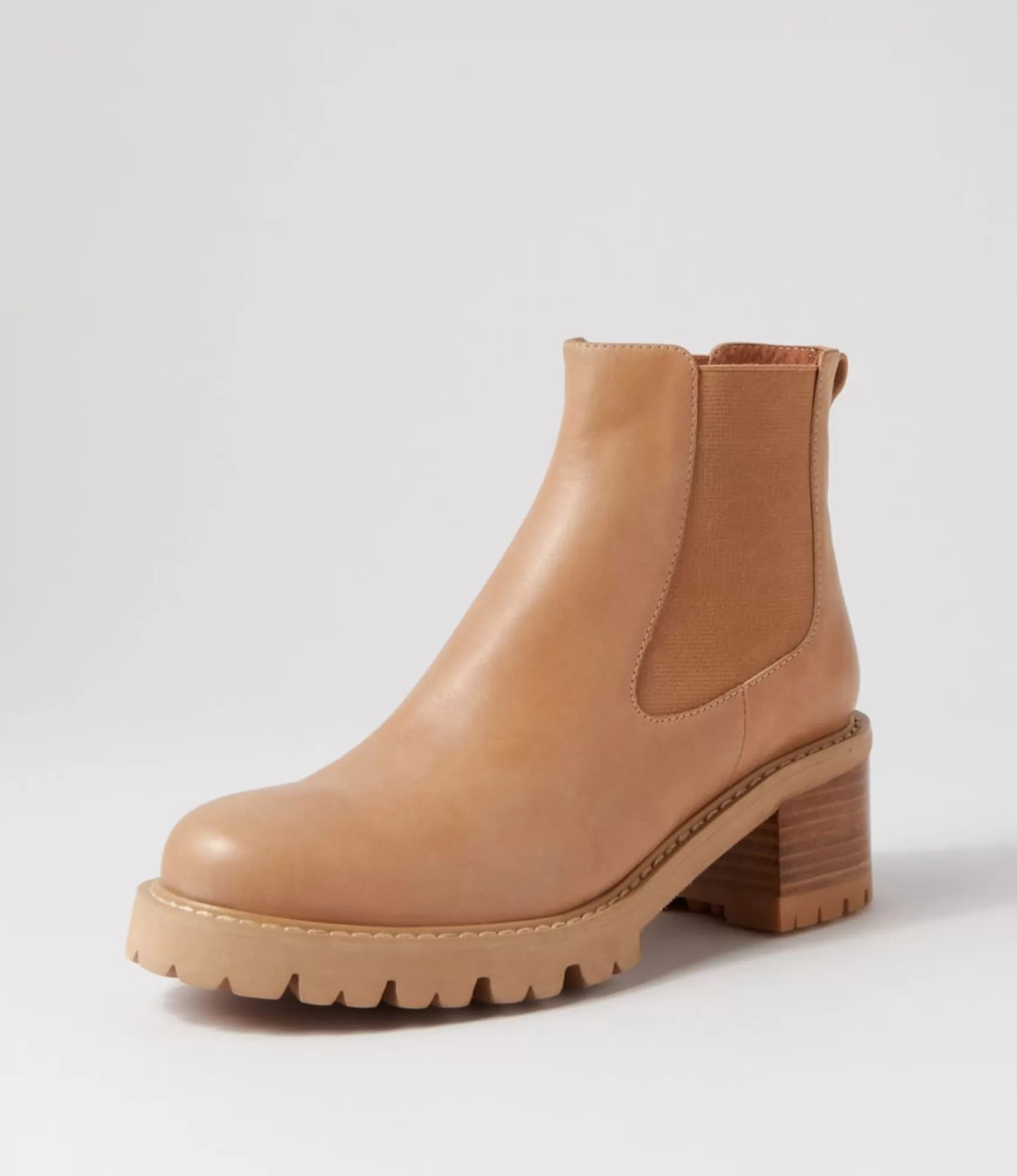 Sale Midas Shoes Jessies Cappuccino Leather Elastic Chelsea Boots