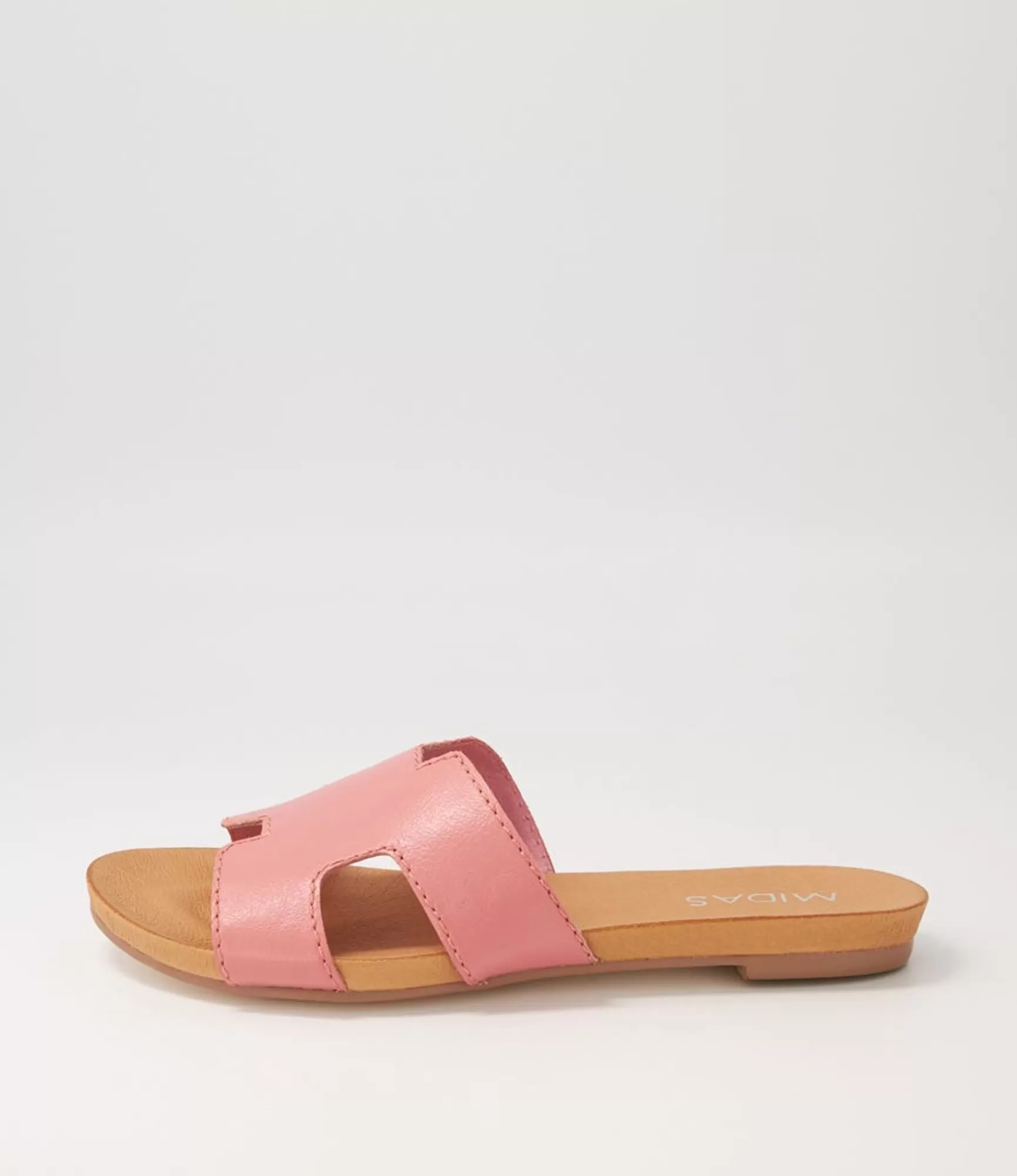 Hot Midas Shoes Jevon Pretty Pink Leather Slides