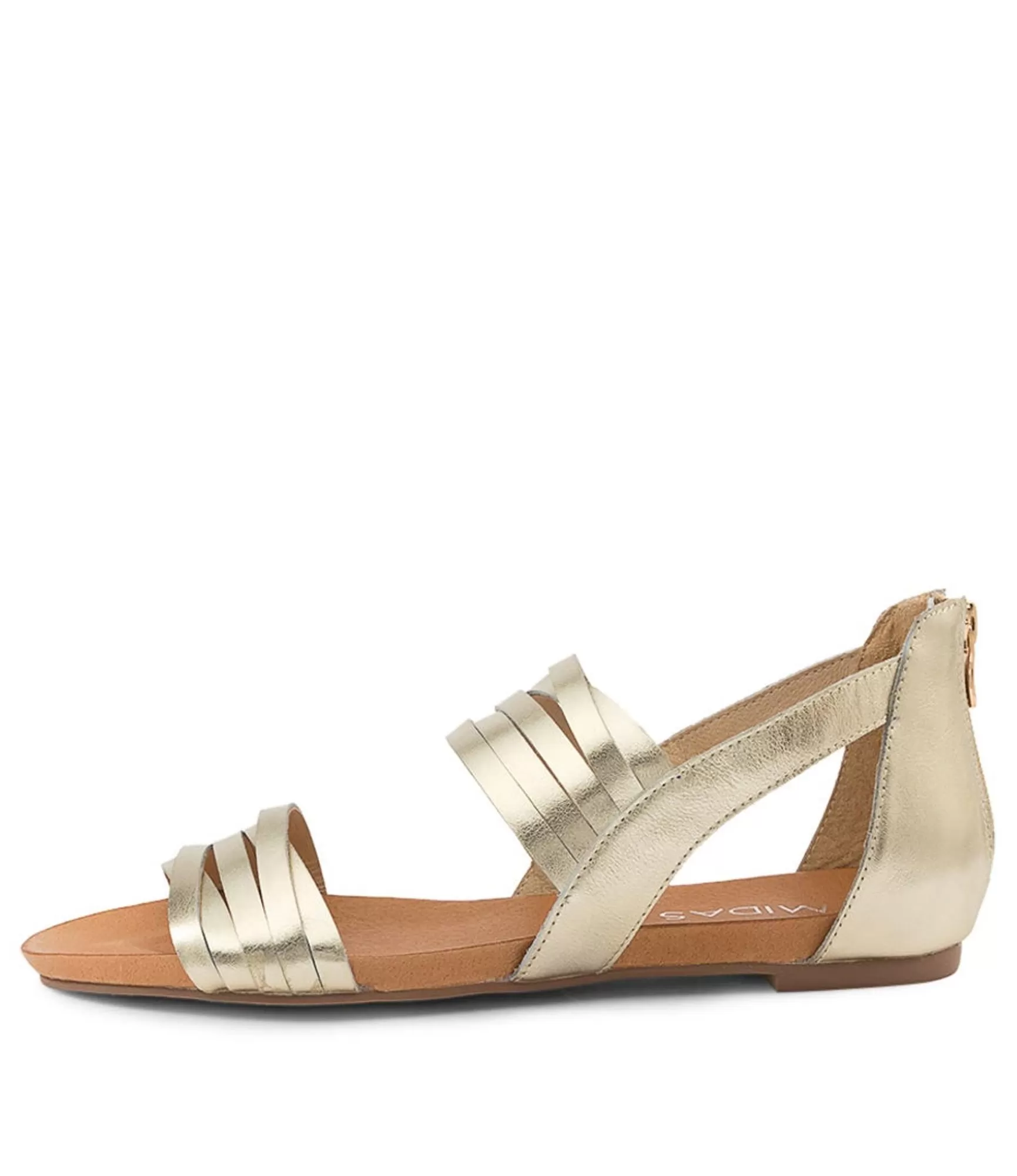 New Midas Shoes Jewel Pale Gold Leather