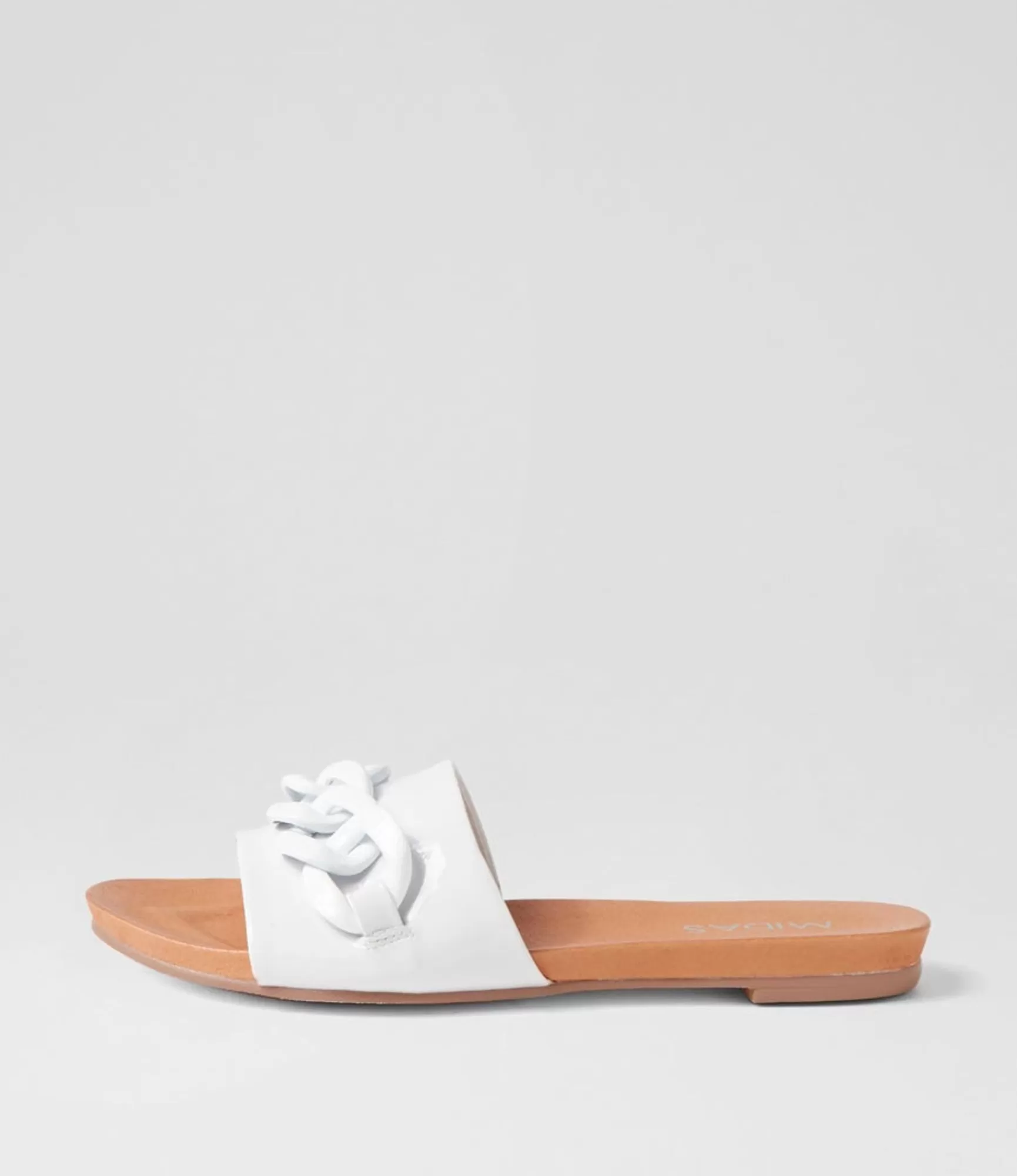 Online Midas Shoes Jimble White Patent Leather Slides