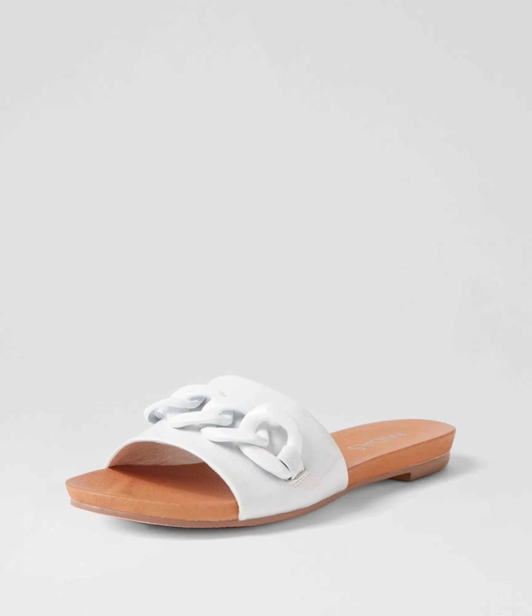 Online Midas Shoes Jimble White Patent Leather Slides