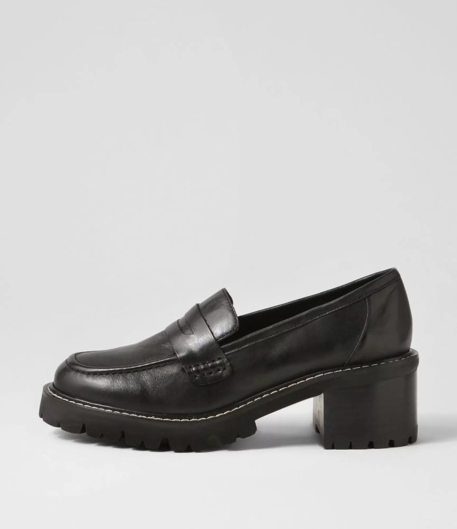 Hot Midas Shoes Jinner Black Leather Heels