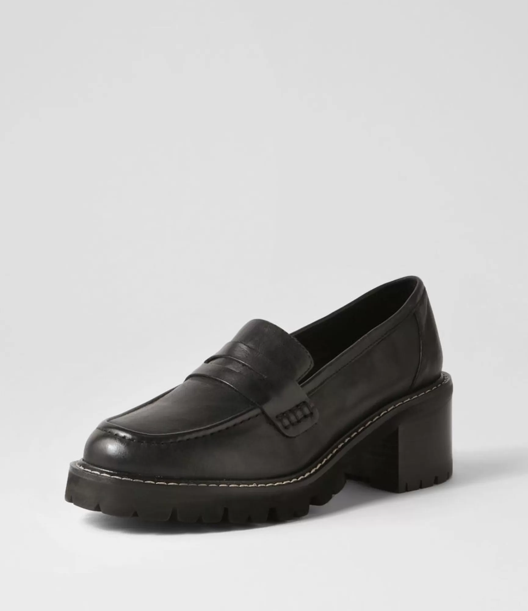 Hot Midas Shoes Jinner Black Leather Heels