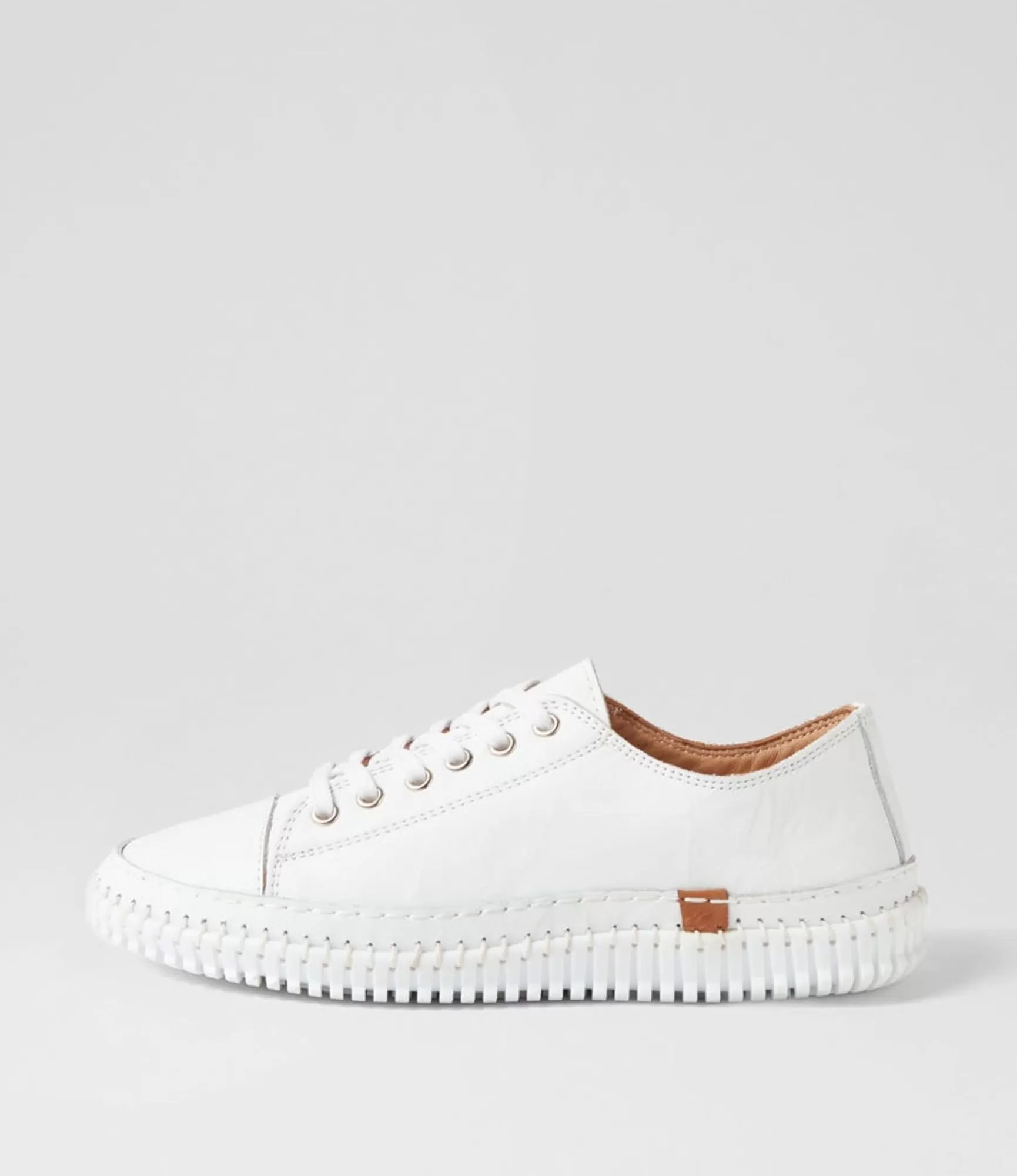 Hot Midas Shoes Jittery White Leather Sneakers