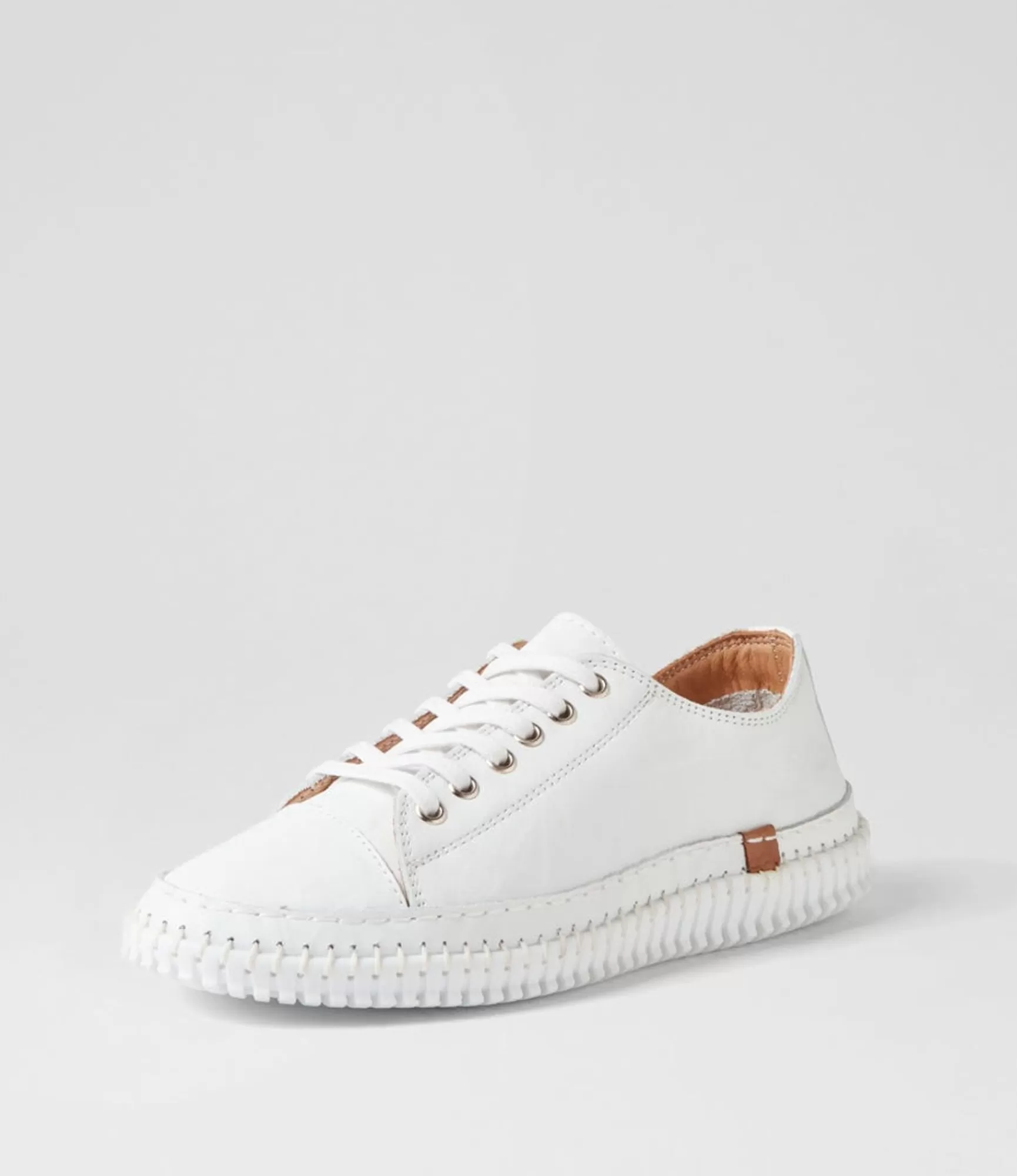 Hot Midas Shoes Jittery White Leather Sneakers