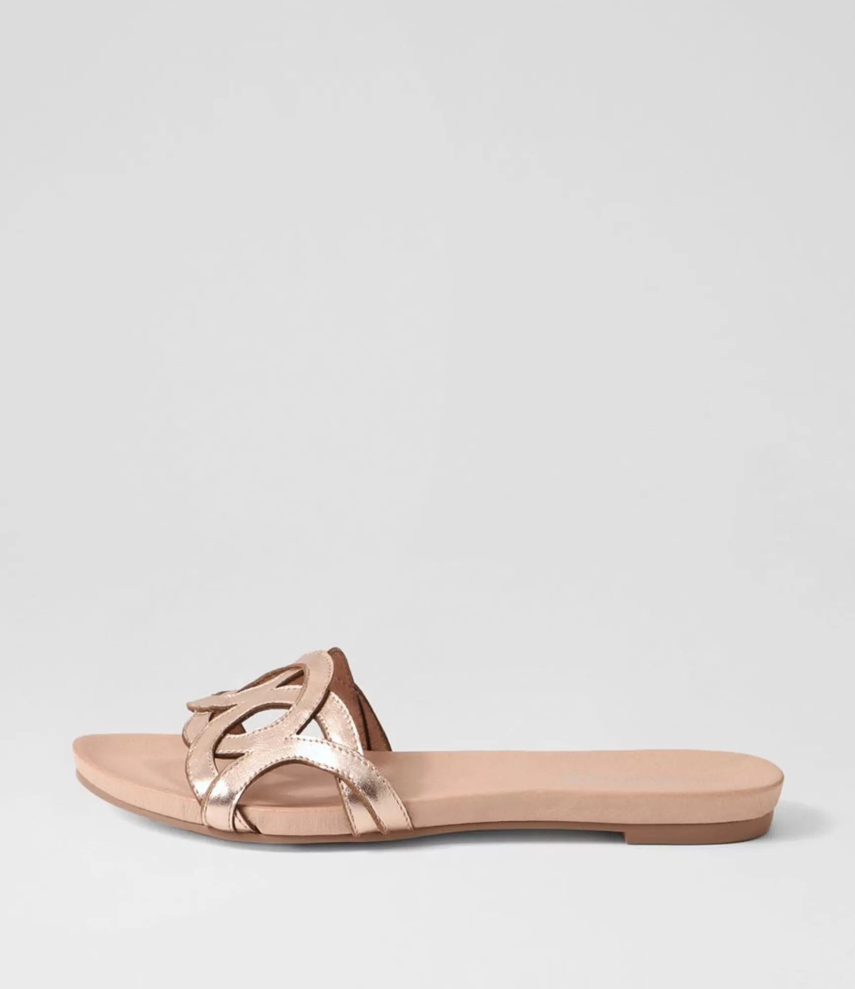 Best Sale Midas Shoes Jollys Pale Rose Gold Leather Slides