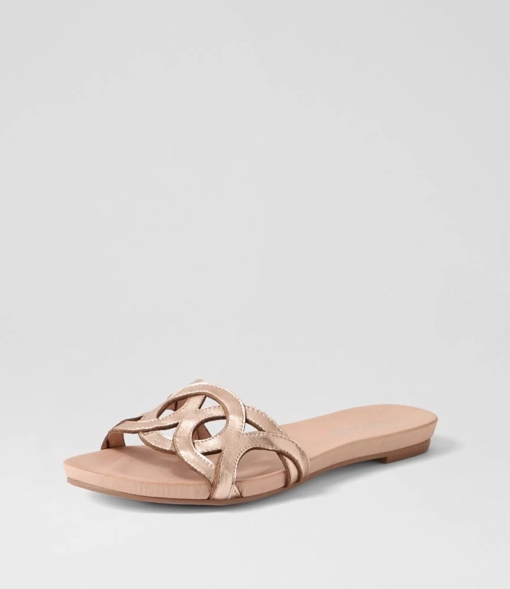 Best Sale Midas Shoes Jollys Pale Rose Gold Leather Slides